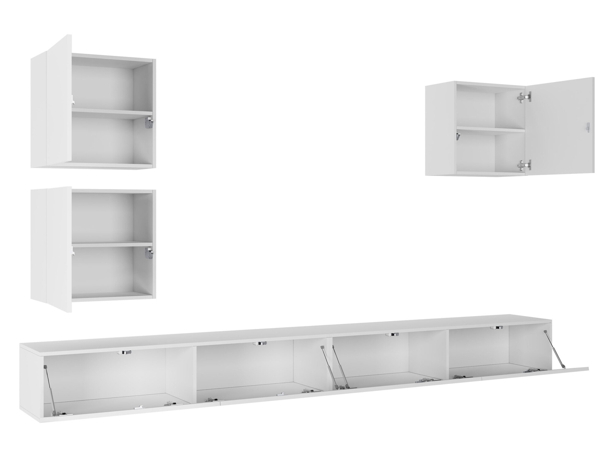 Wohnzimmer-Sets Vilrin III (Weiß + Weiß glänzend)