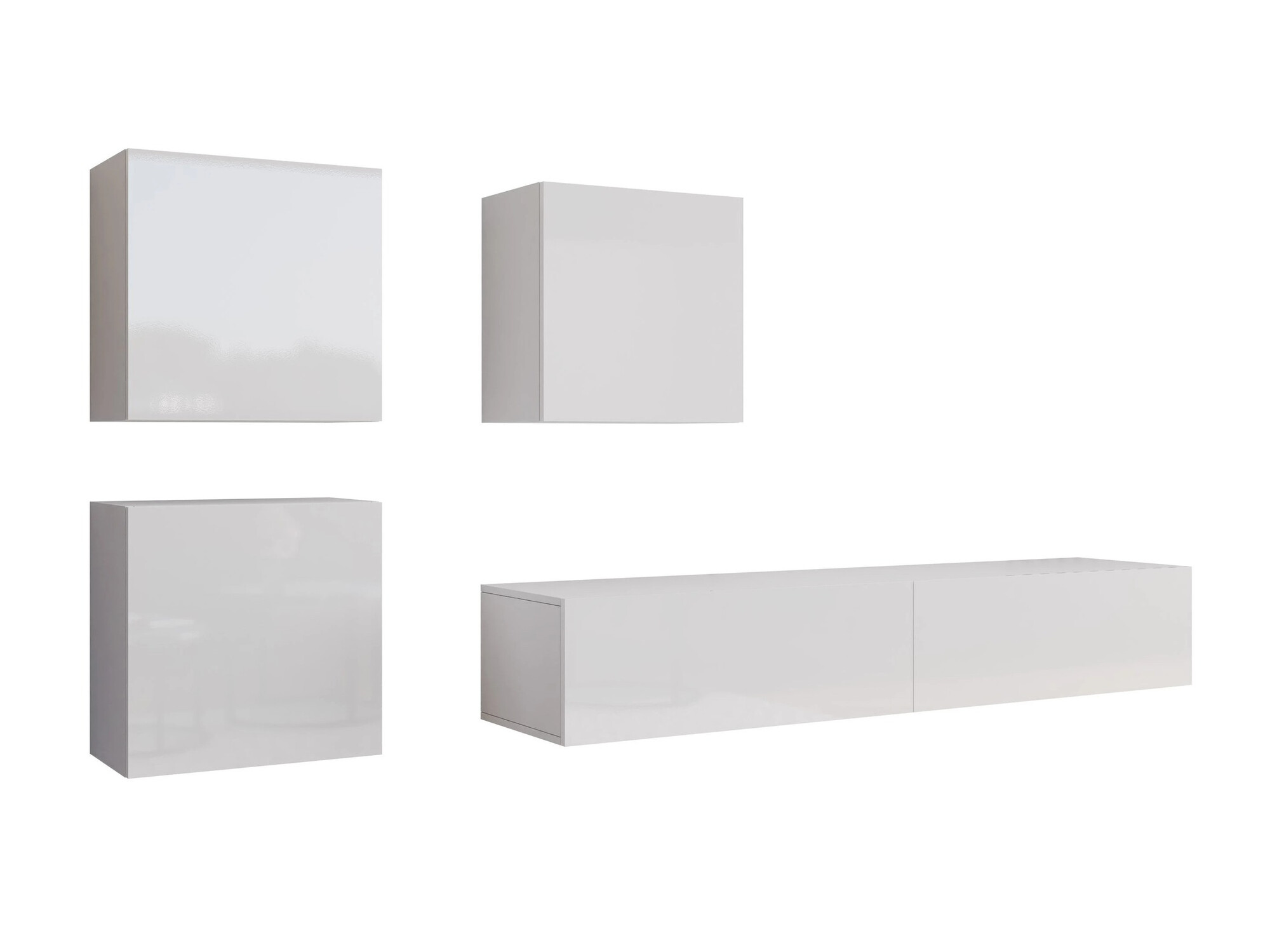 Wohnzimmer-Sets Vilrin IV (Weiß + Weiß glänzend)