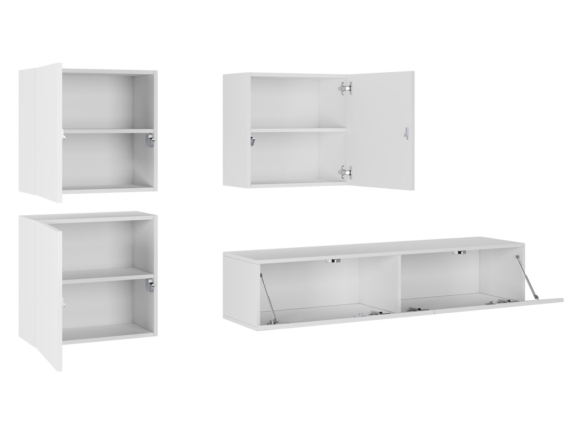 Wohnzimmer-Sets Vilrin IV (Weiß + Weiß glänzend)