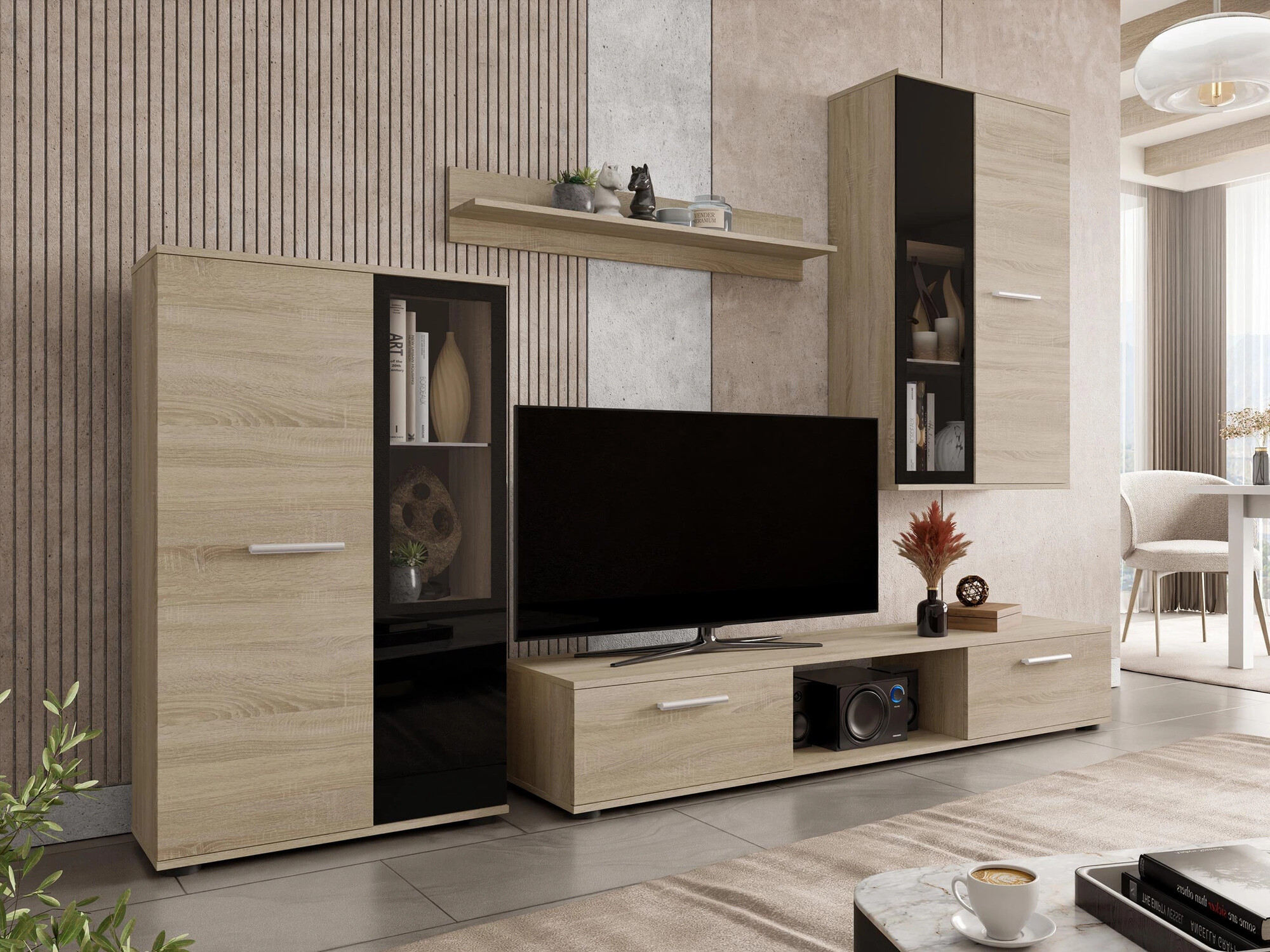 Wohnzimmer-Sets Genio (Sonoma Eichenholzoptik)