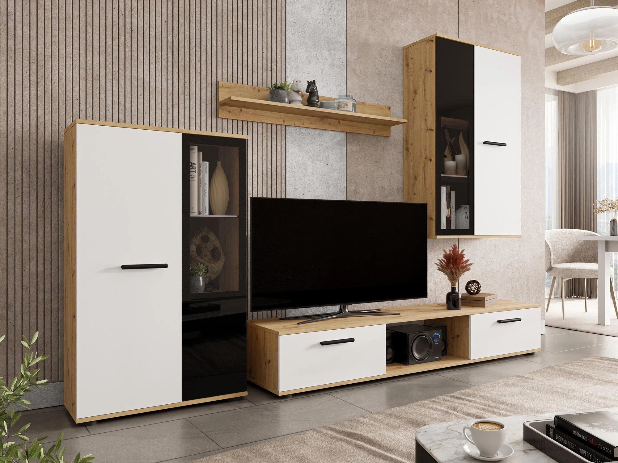 Wohnzimmer-Sets Tucson 100 (Artisan Eichenholzoptik + Weiß)