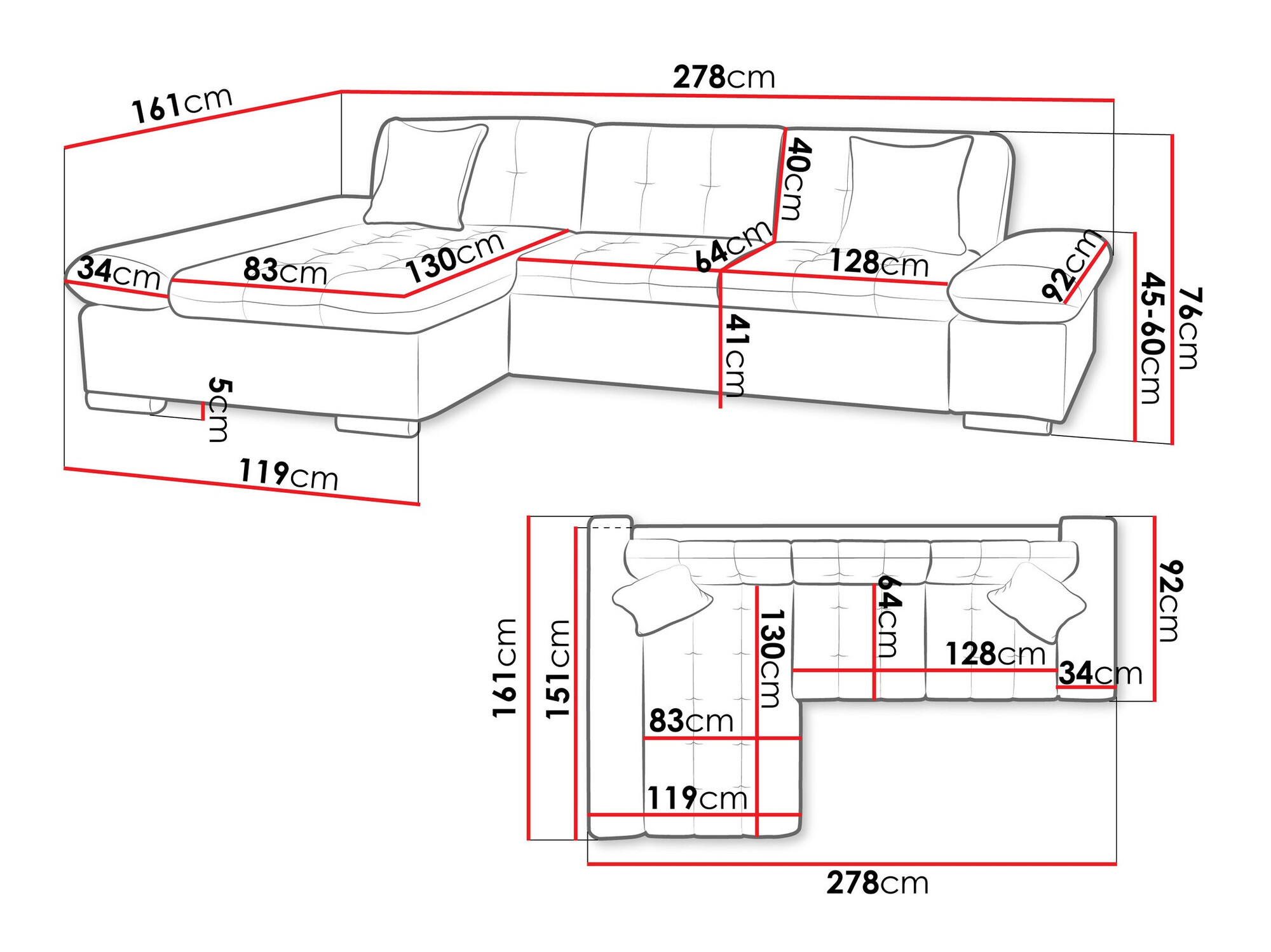 Ecksofa Comfivo Serenitas (Manila 16 + Manila 18)