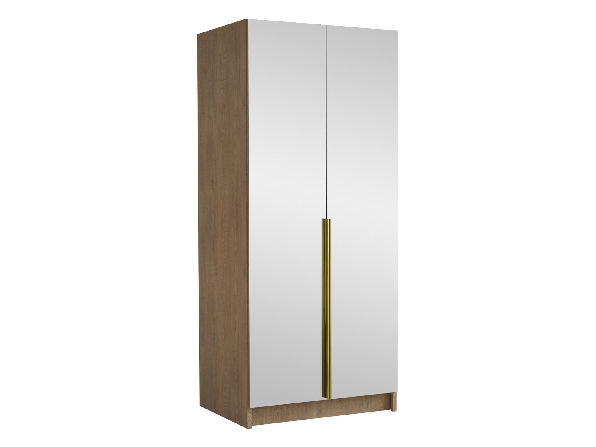 Kleiderschrank Closico Staton III (Helles Holz + Gold)
