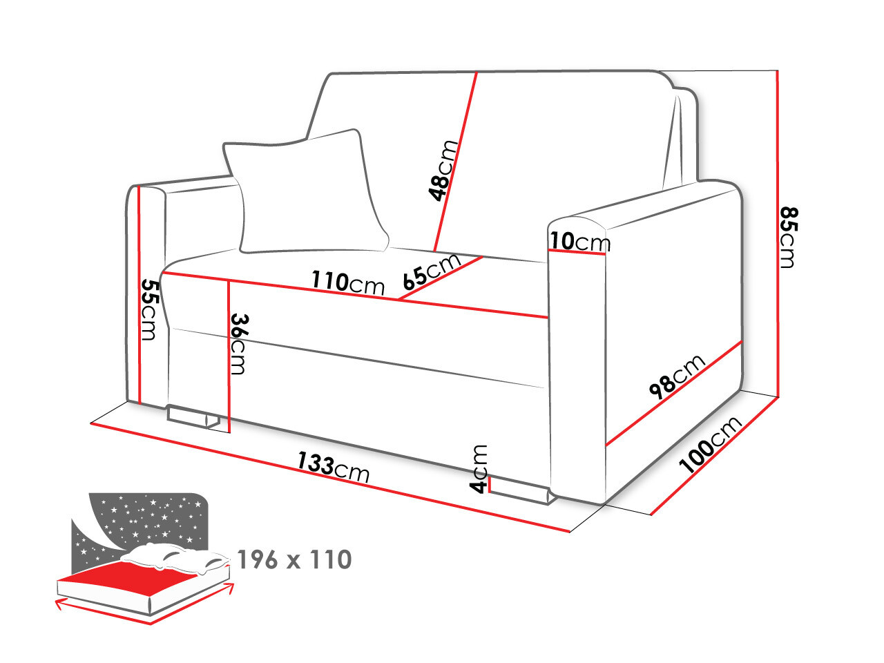 Schlafsofa Solrin II (Tilia 77)