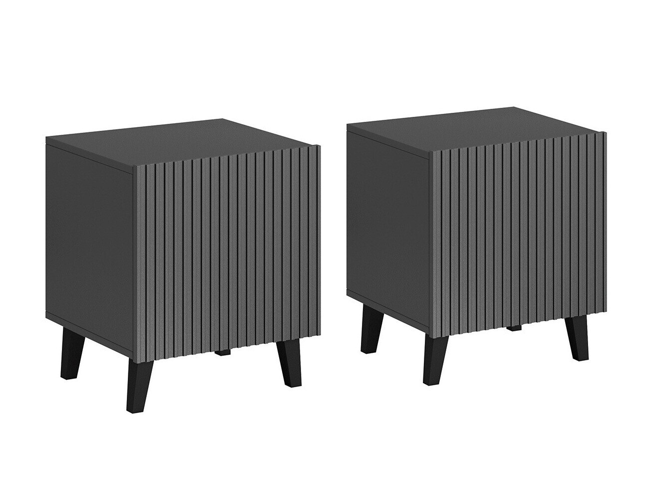 Set mit Nachttischen Comes (Anthrazit)