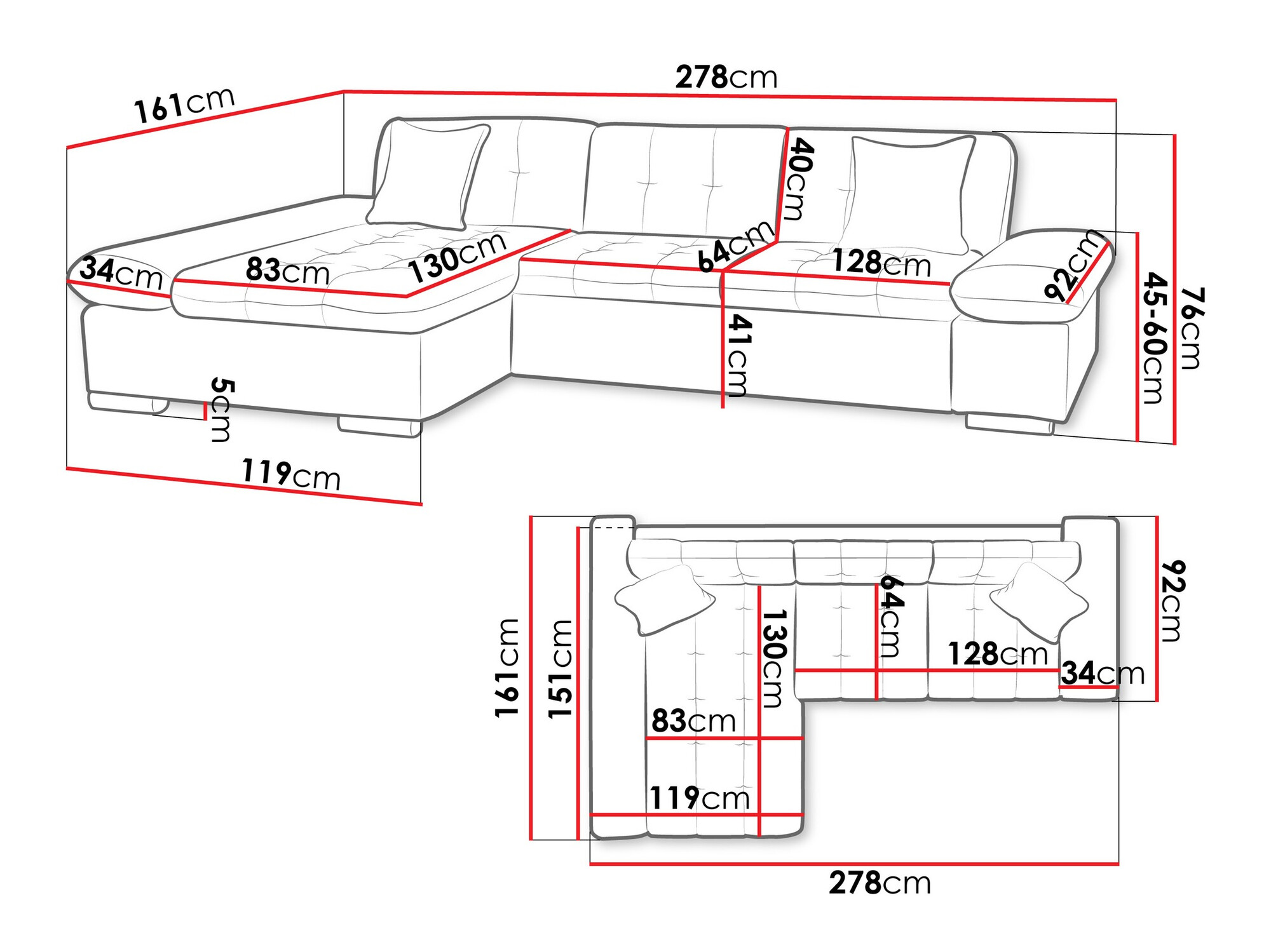 Ecksofa Comfivo 219 (Velo 625)