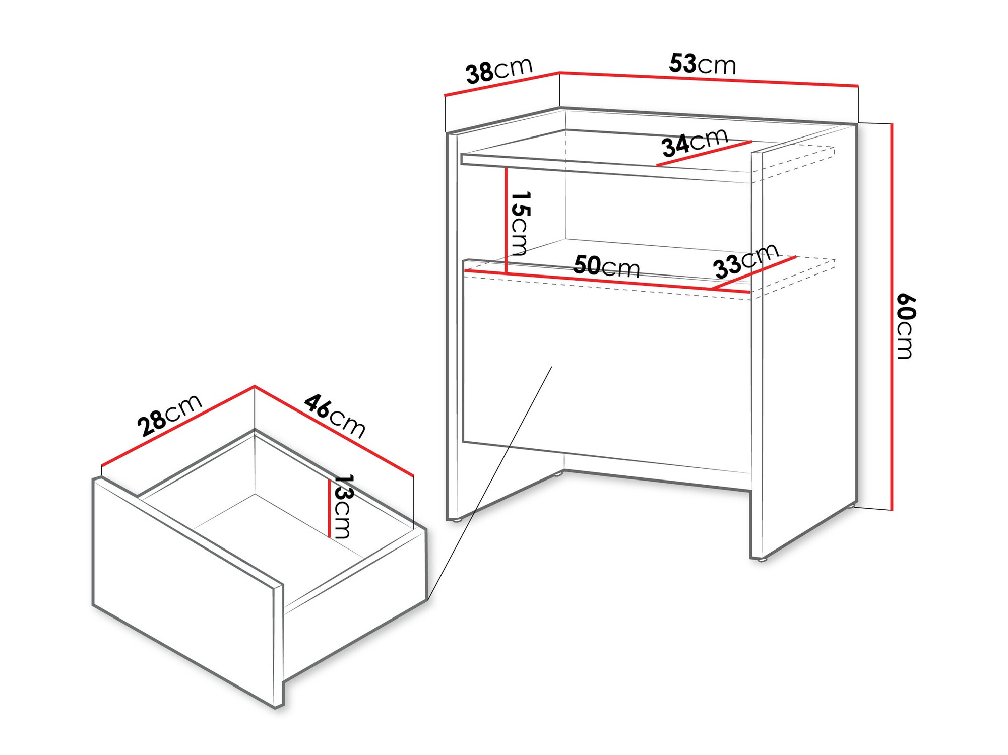Nachttisch Filus (Eichenholzoptik dunkel)