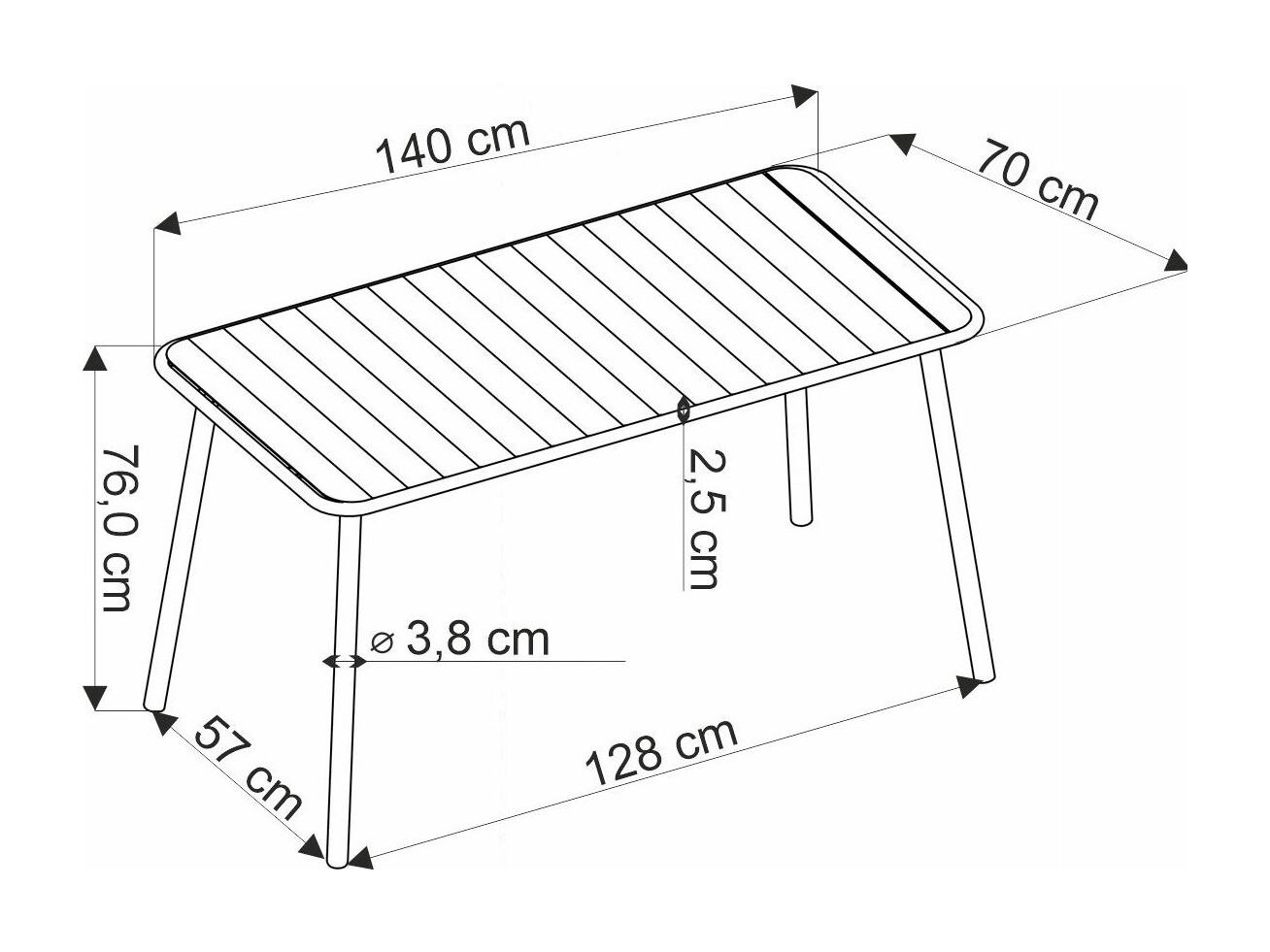 Gartentisch Houston 1960 (Schwarz)