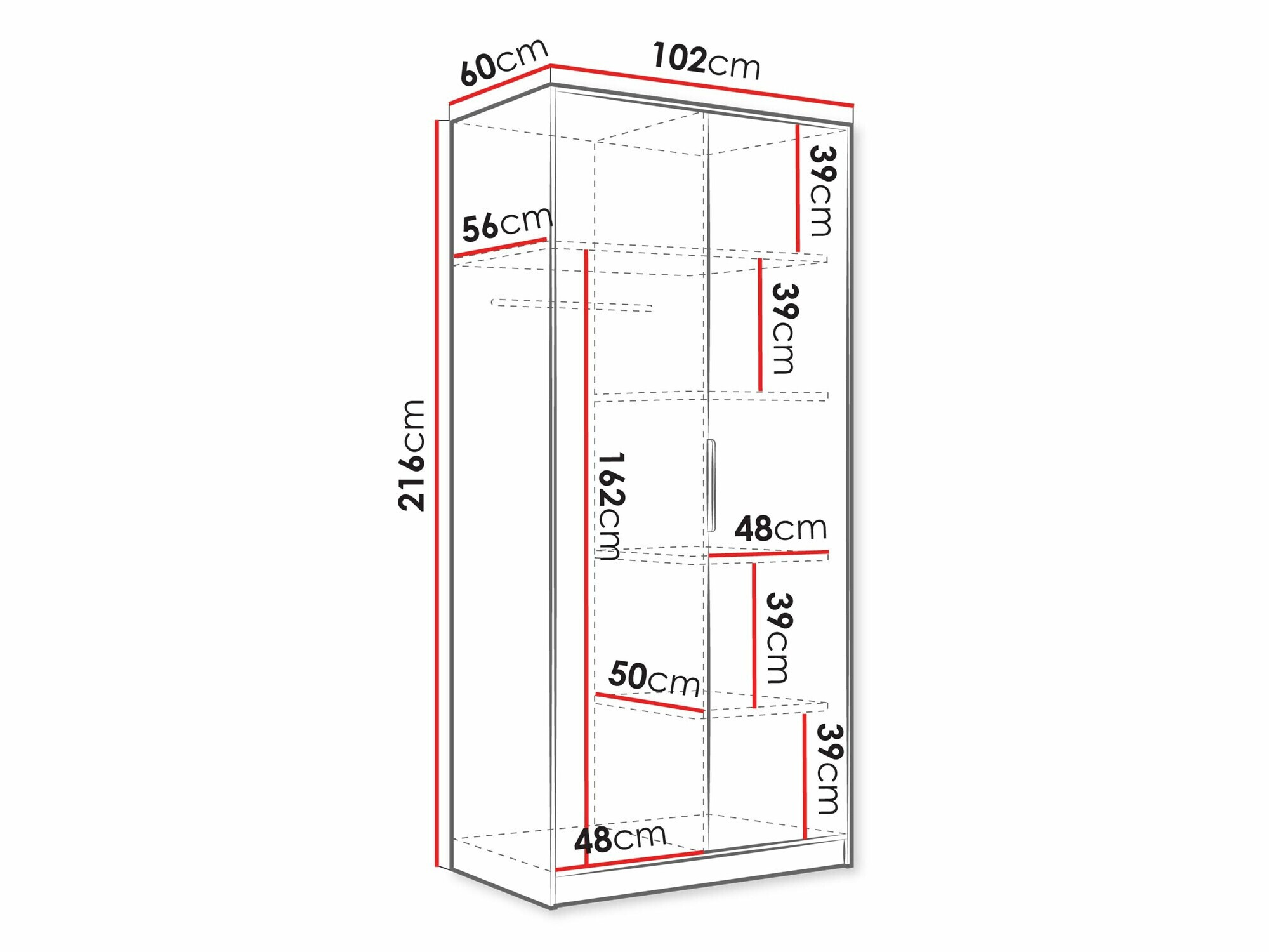 Kleiderschrank Comfivo Larmire 122 (Weiß)