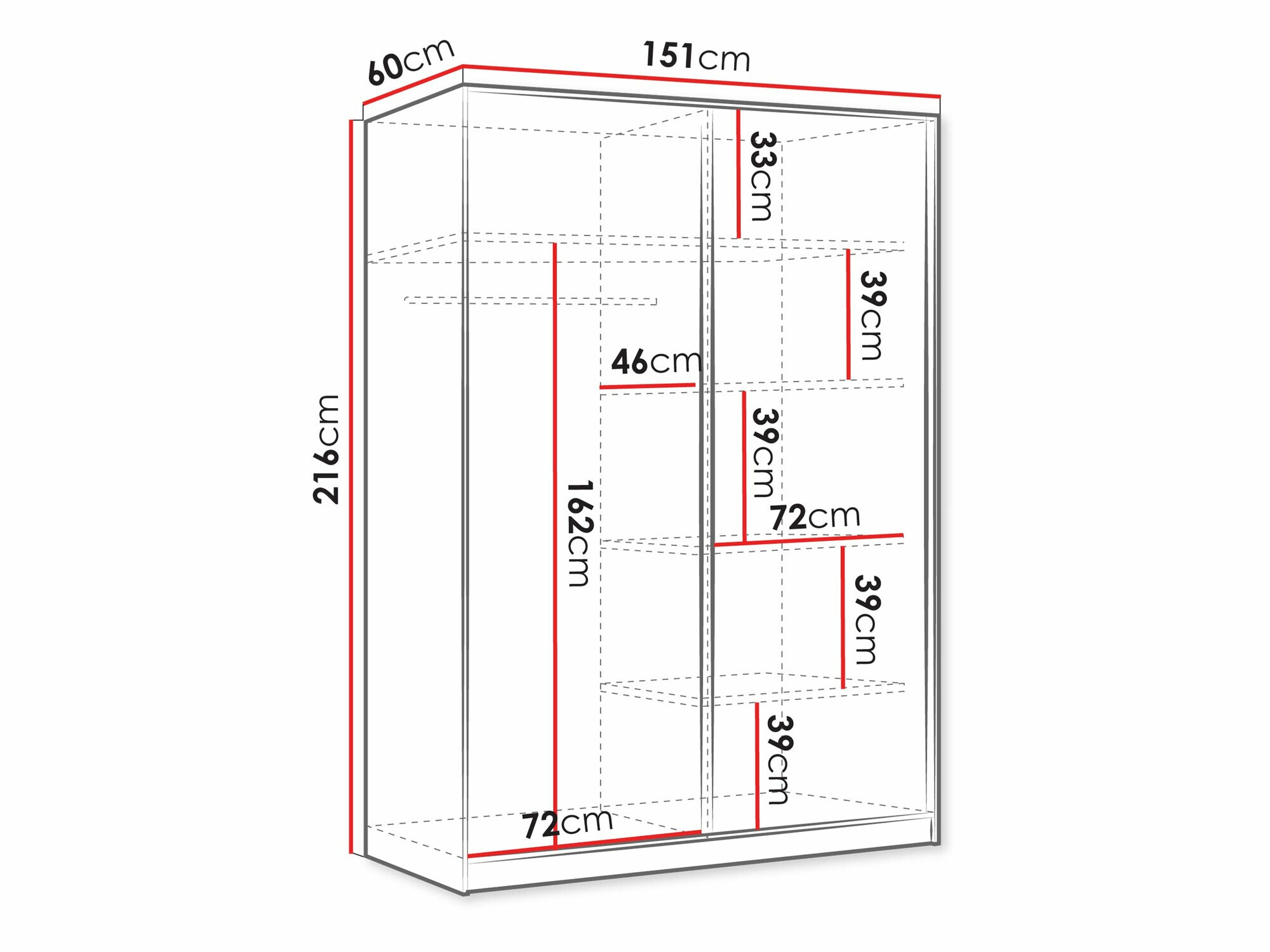 Kleiderschrank Comfivo Papilio III (Weiß)