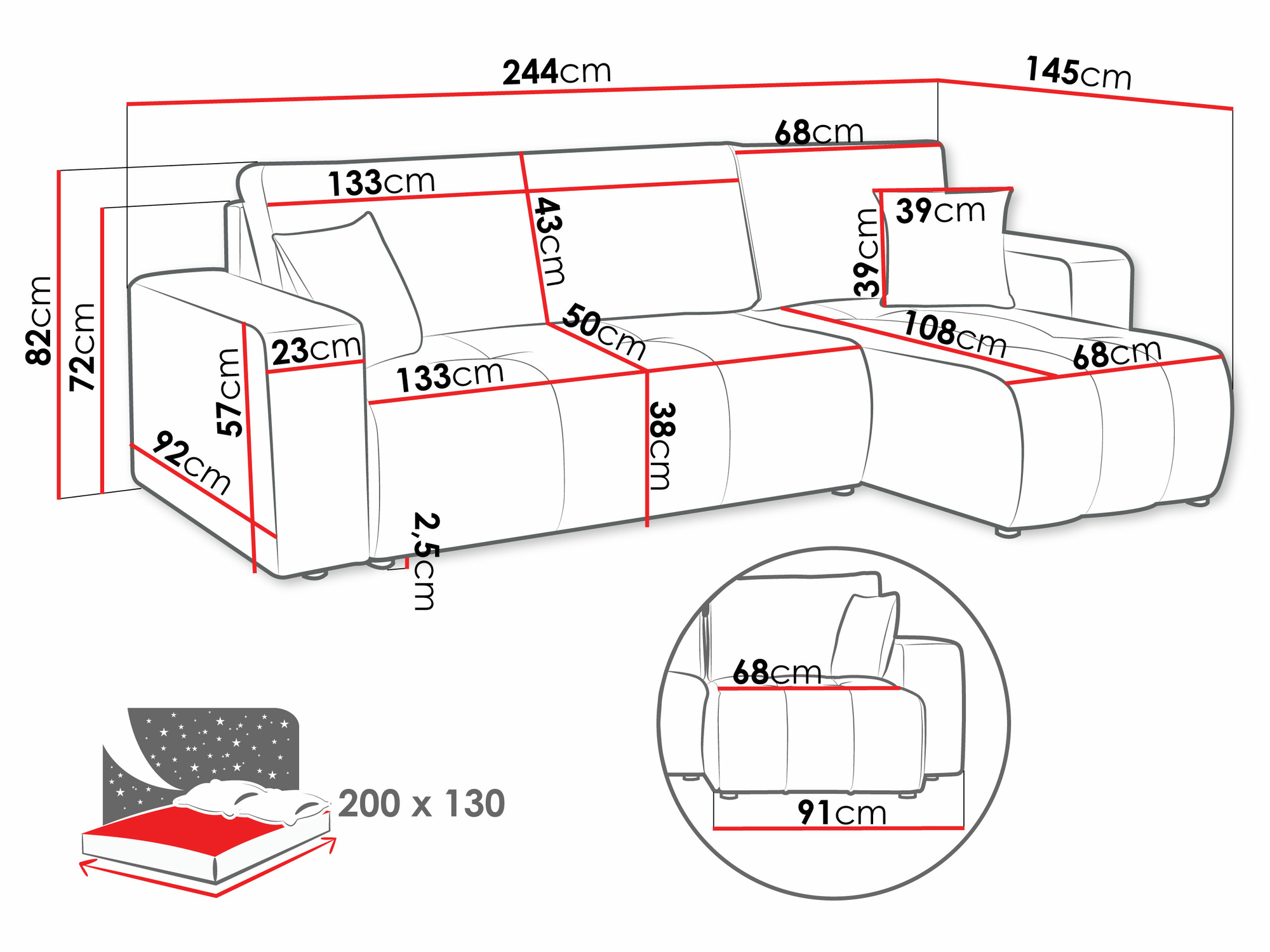 Ecksofa Comfivo Laurus (Velo 623)