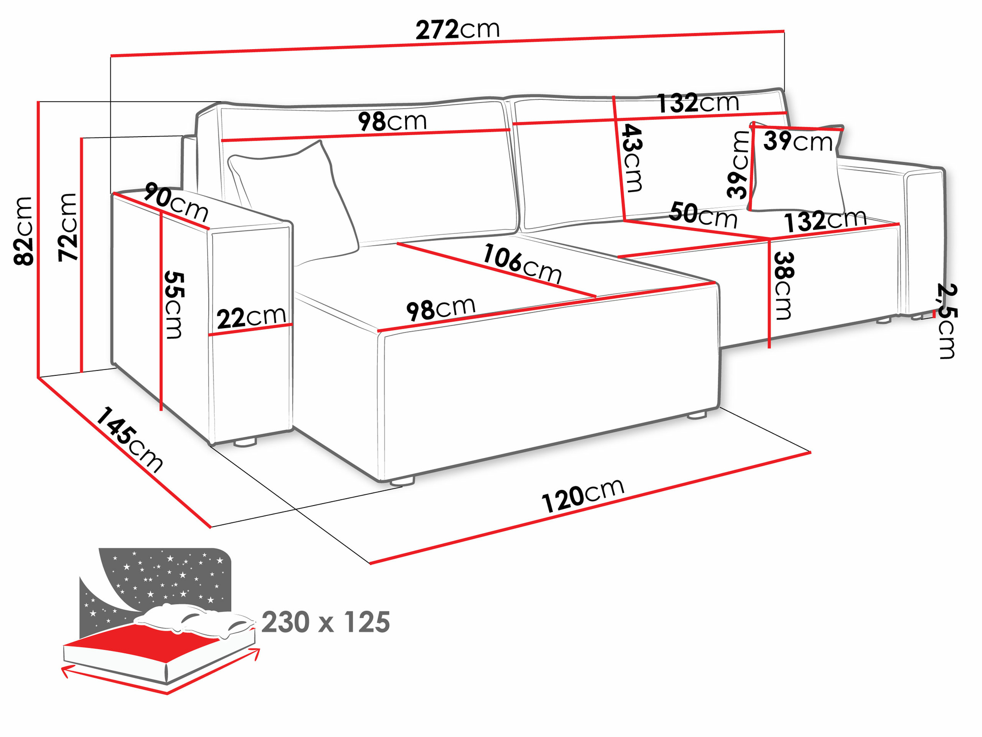 Ecksofa Vespes II (Poso 02)
