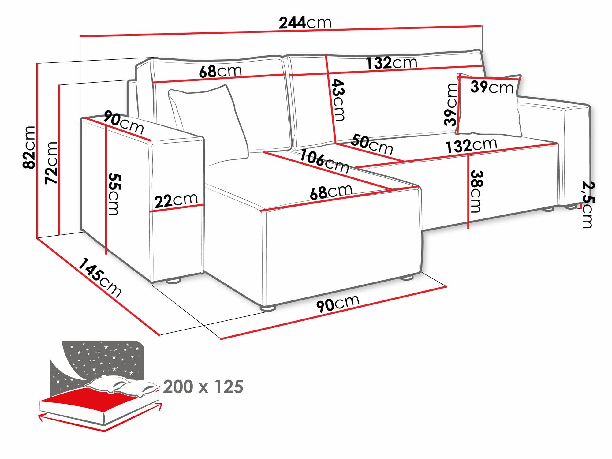 Ecksofa Vespes (Lima 46)