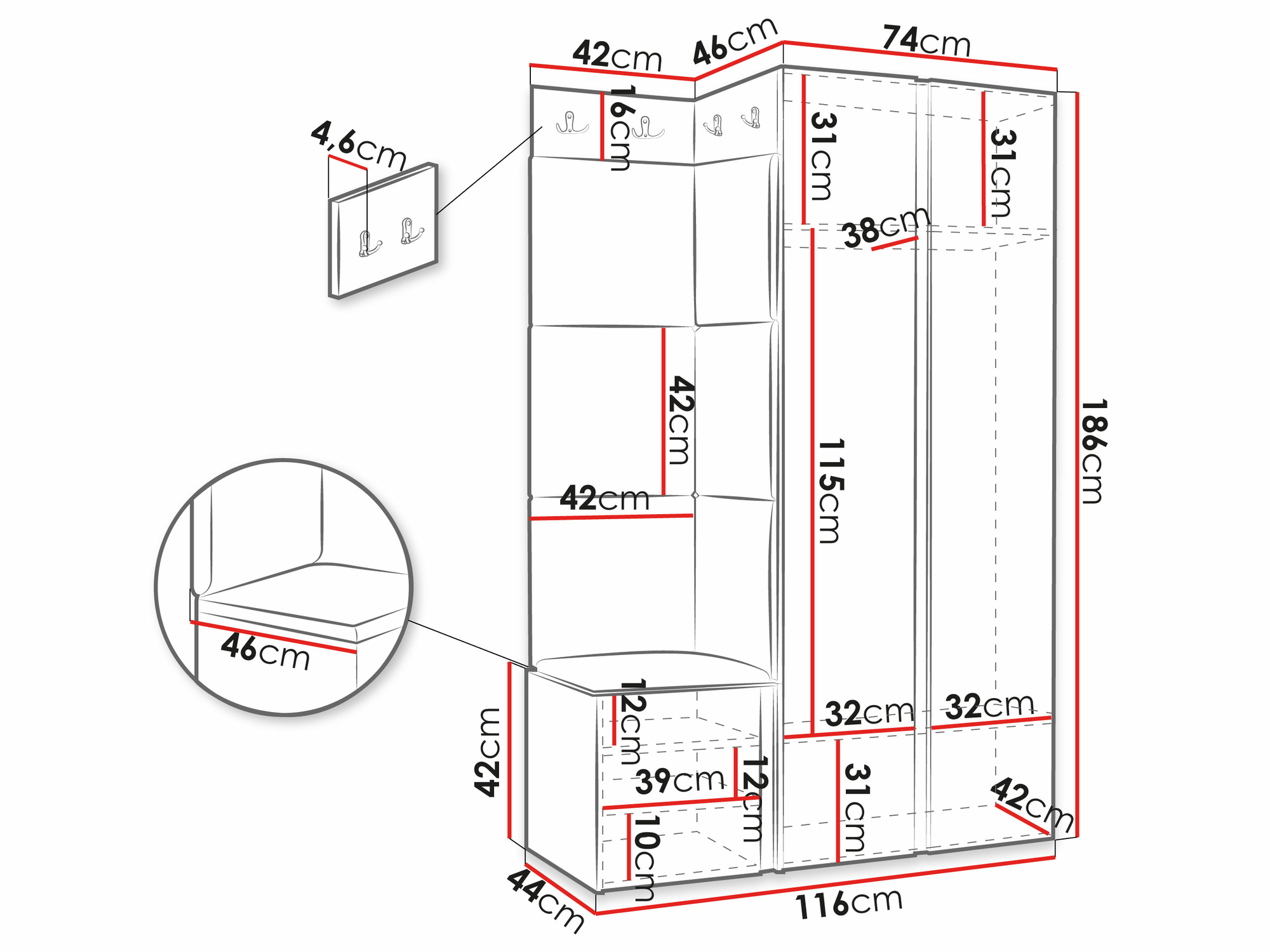 Flurgarnitur Hartford 379 (Weiß)