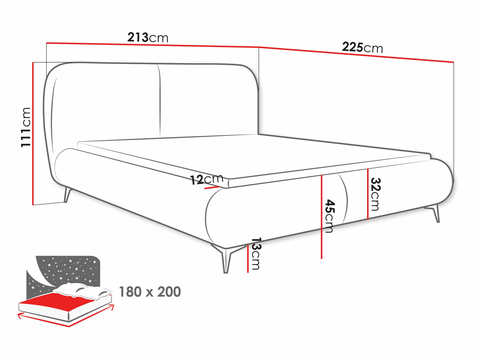 Bett TrendyNest Fenara (Coral 15)