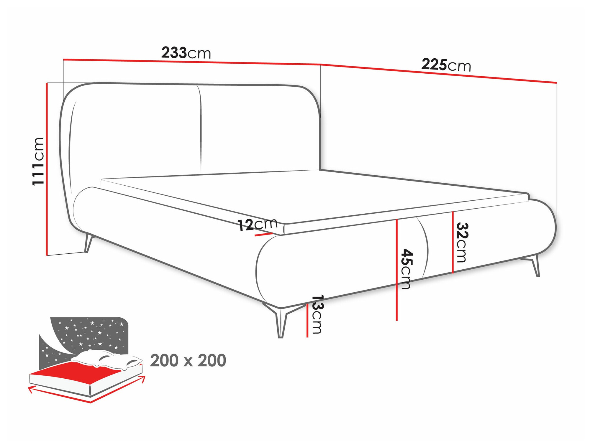 Bett TrendyNest Fenara (Coral 75)