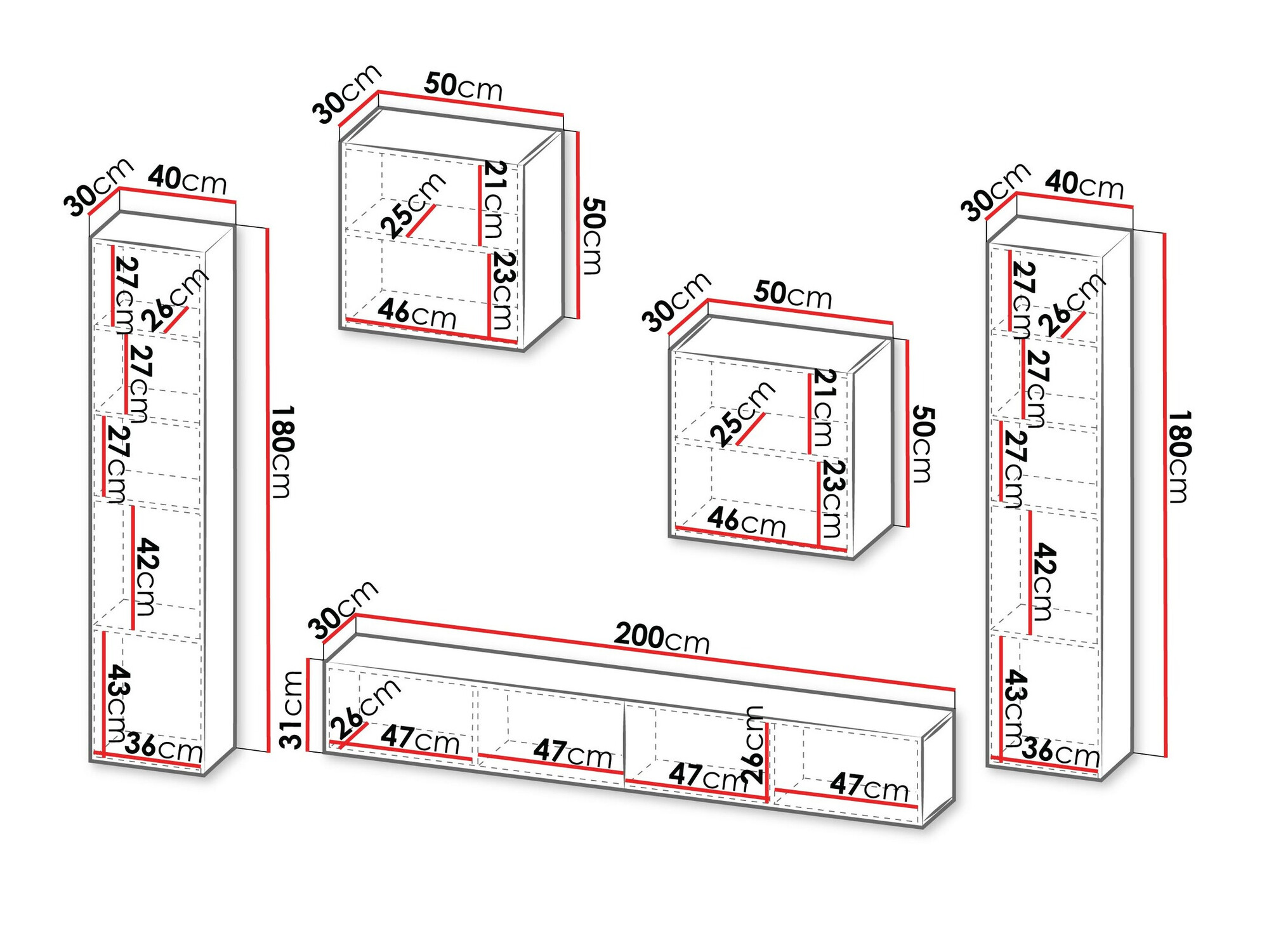 Wohnzimmer-Sets Species V (Schwarz)