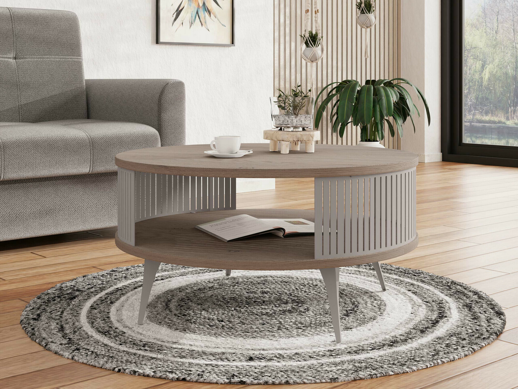 Couchtisch Vitum VI (Kaschmir + Helles Holz)