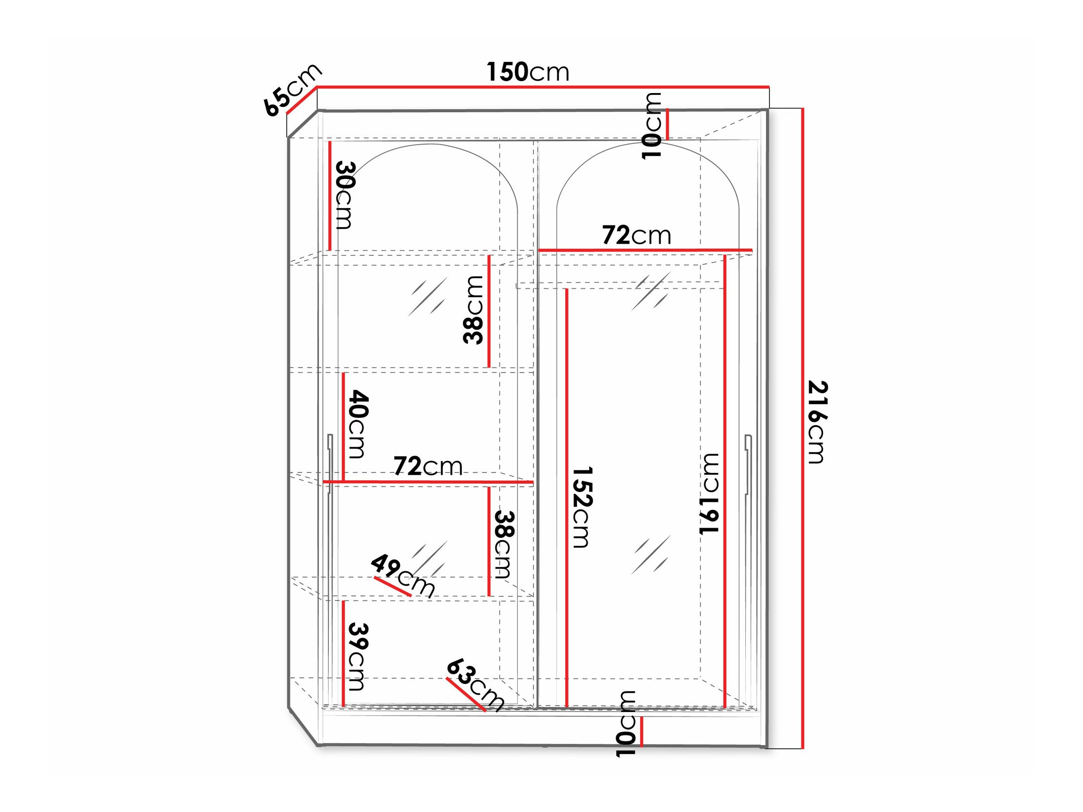 Kleiderschrank Toledo 131 (Schwarz)