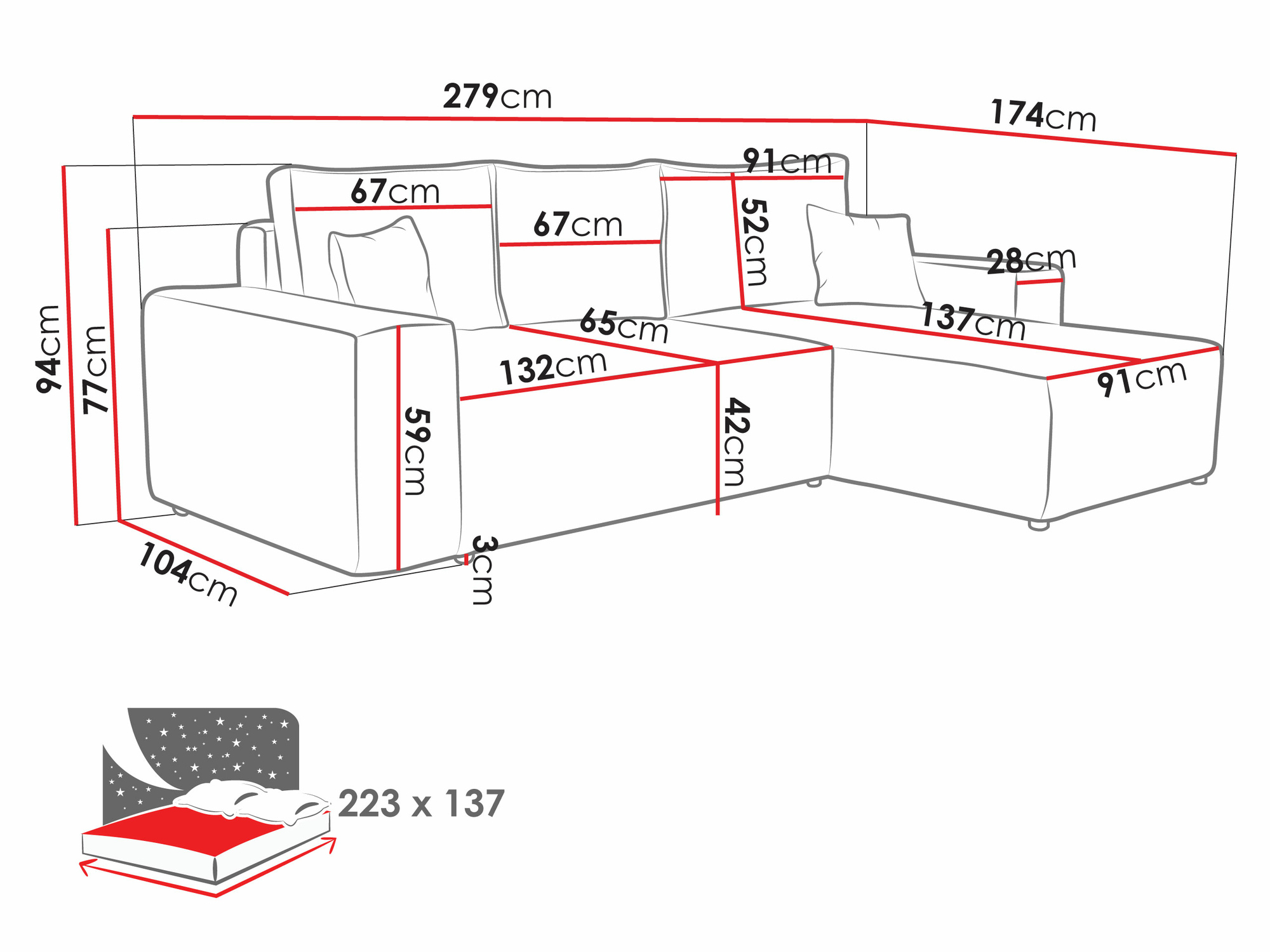 Ecksofa Clovis 108 (Poso 14)