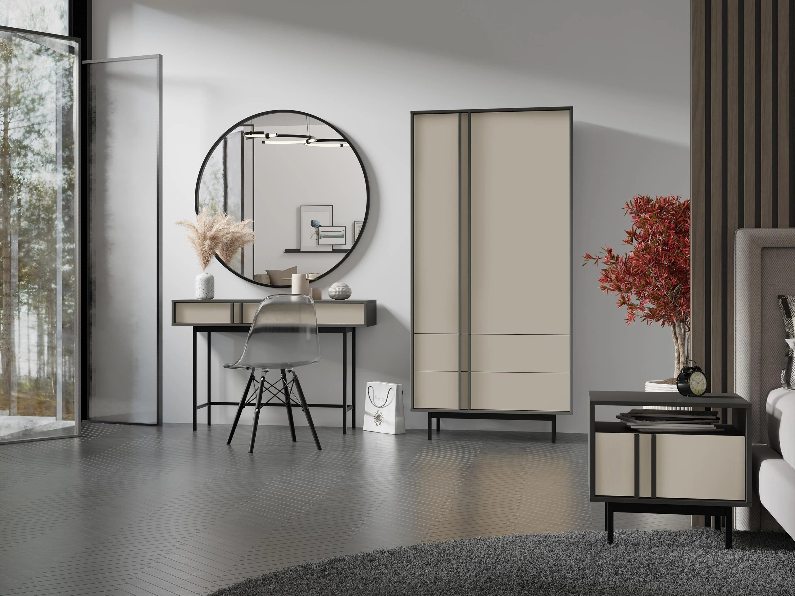 Kleiderschrank Levali 100 (Beige)