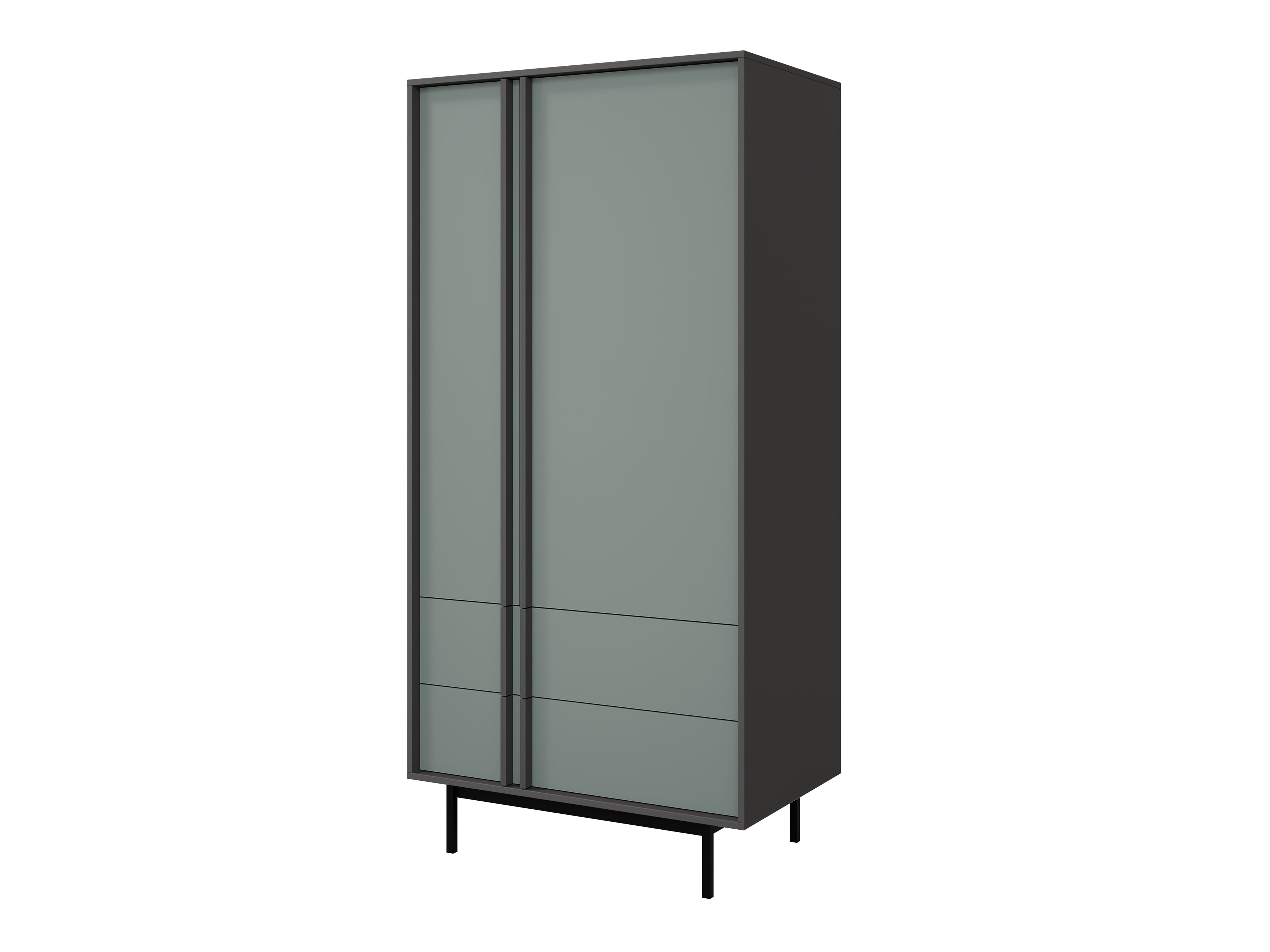 Kleiderschrank Levali 100 (Staubiges Grün)