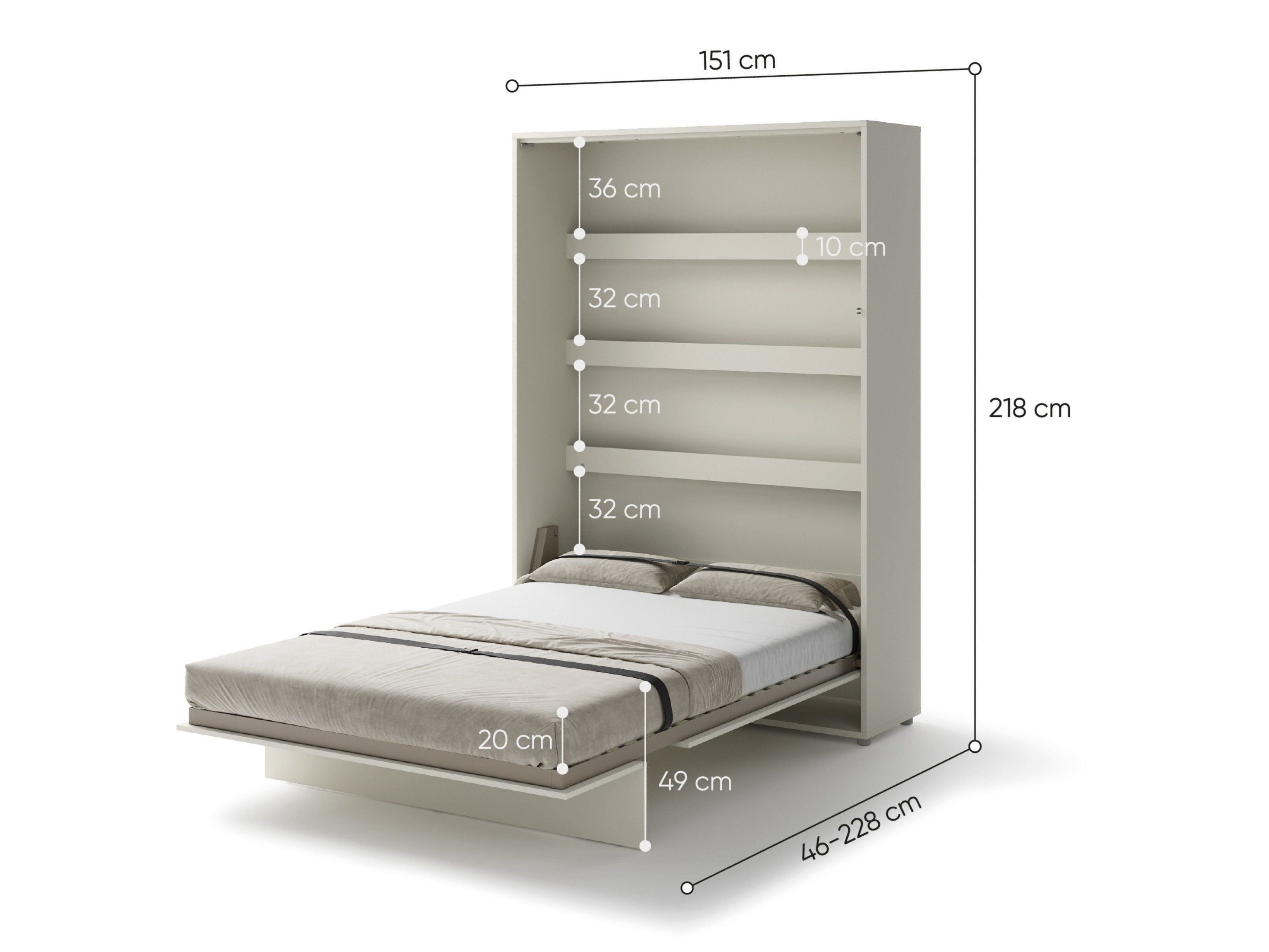 Schrankbett Concept Pro Lenart Levfere 102 (Kaschmir)