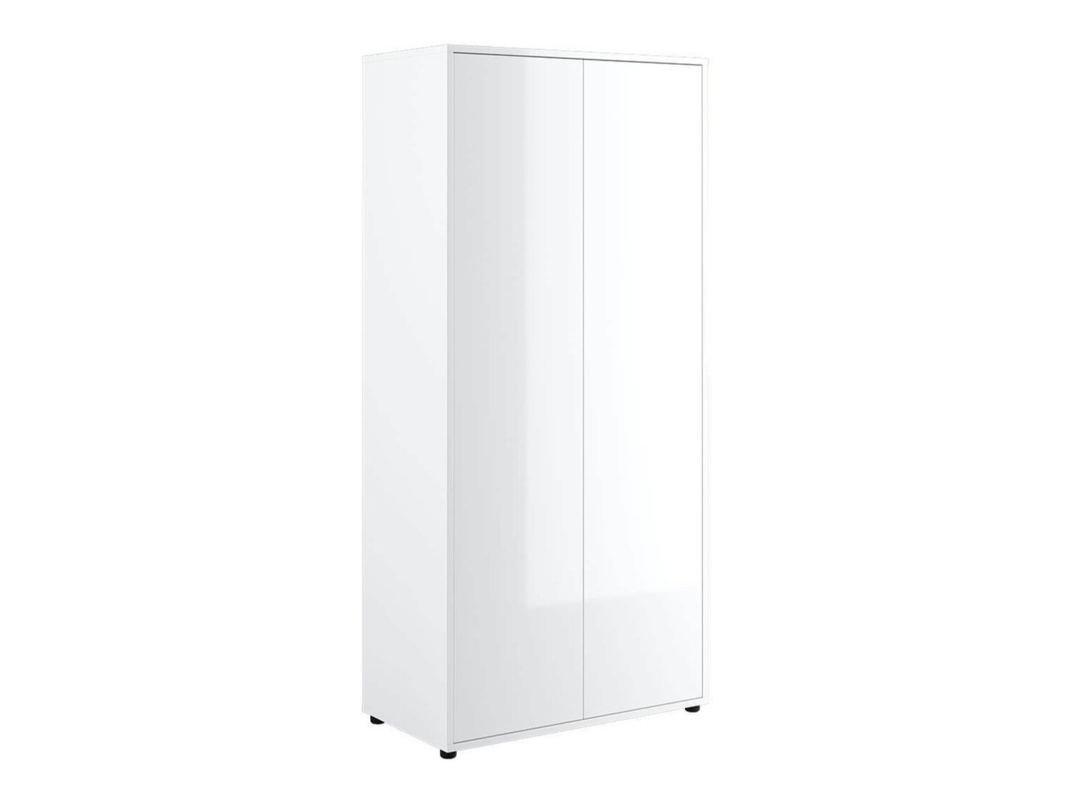 Kleiderschrank Concept Pro Lenart (Weiß glänzend + Weiß)