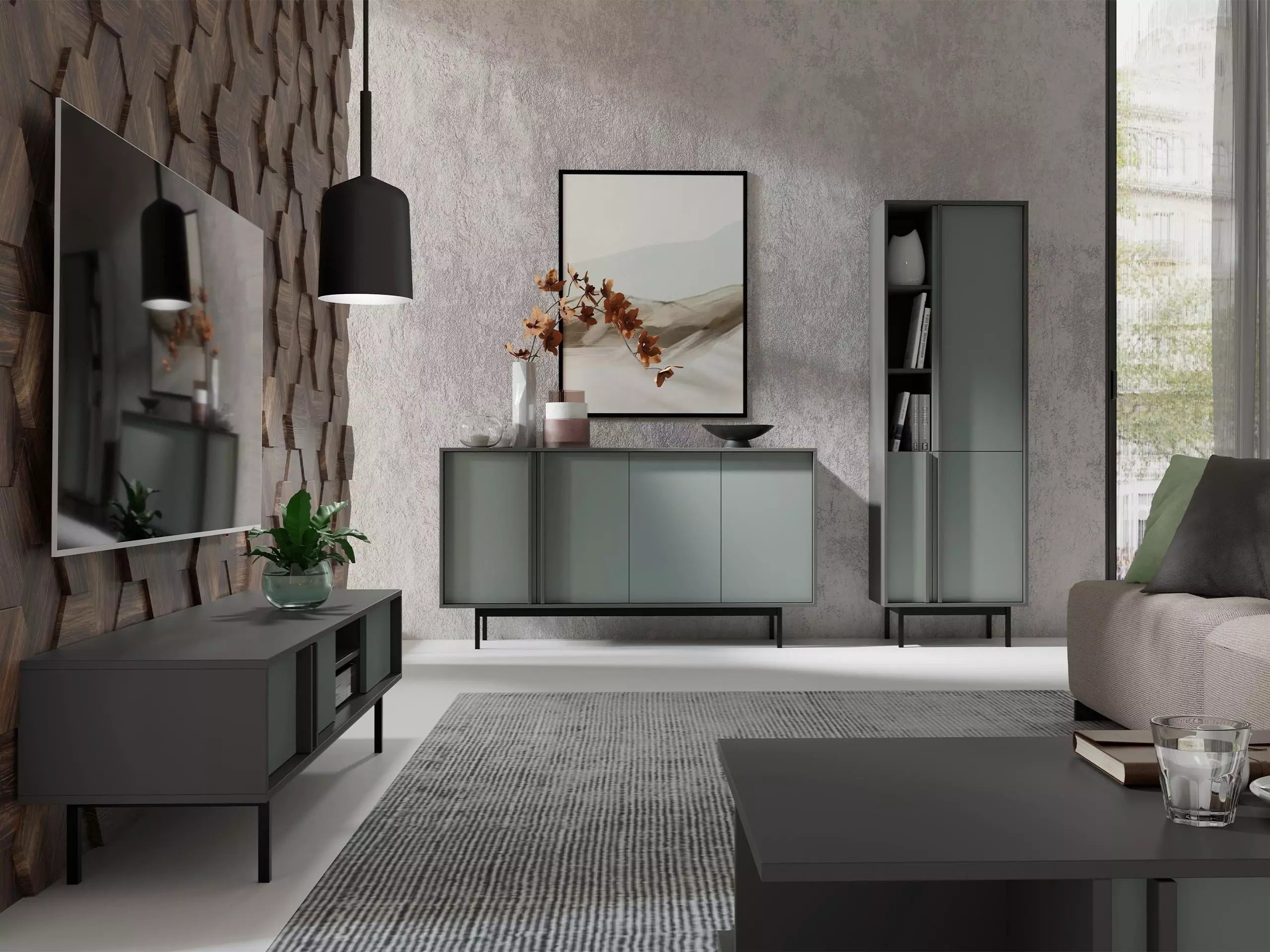 Kommoden Levali 106 (Staubiges Grün)