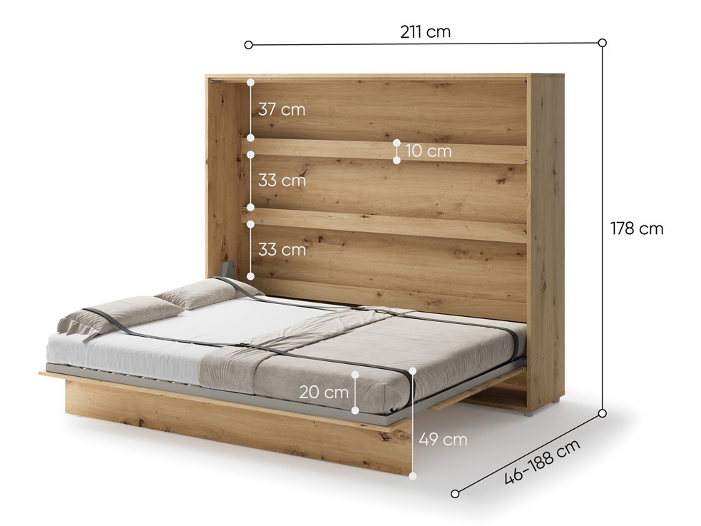 Schrankbett Concept Pro Lenart V (Artisan Eichenholzoptik)