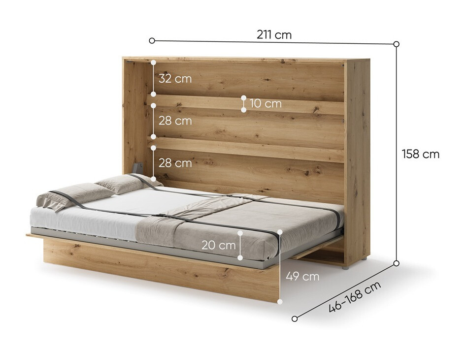 Schrankbett Concept Pro Lenart V (Artisan Eichenholzoptik)