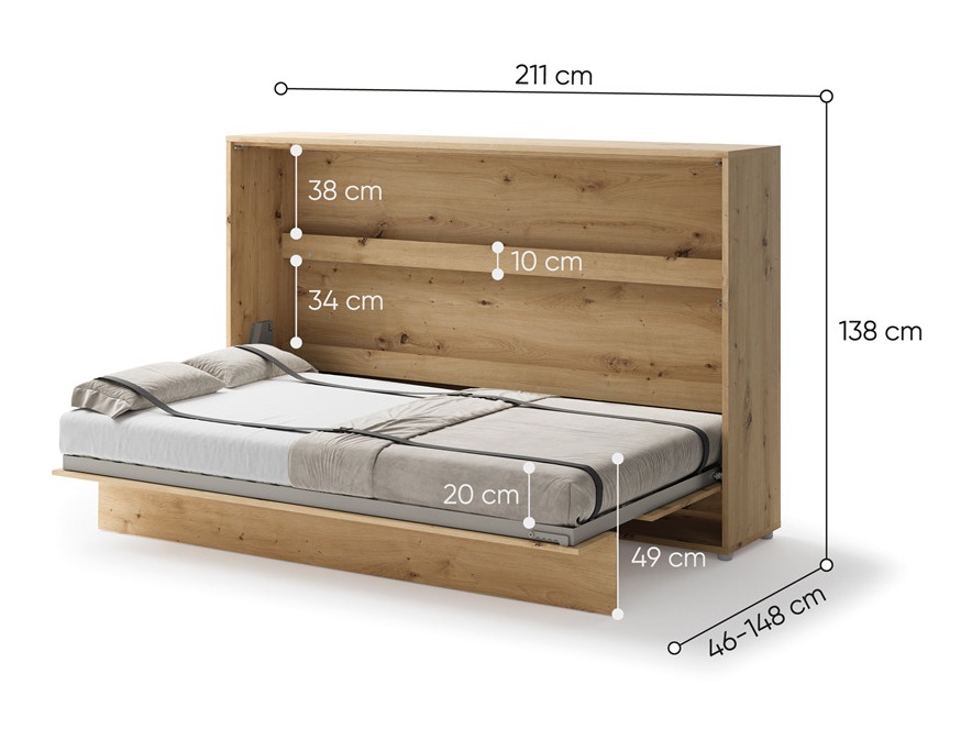 Schrankbett Concept Pro Lenart V (Artisan Eichenholzoptik)