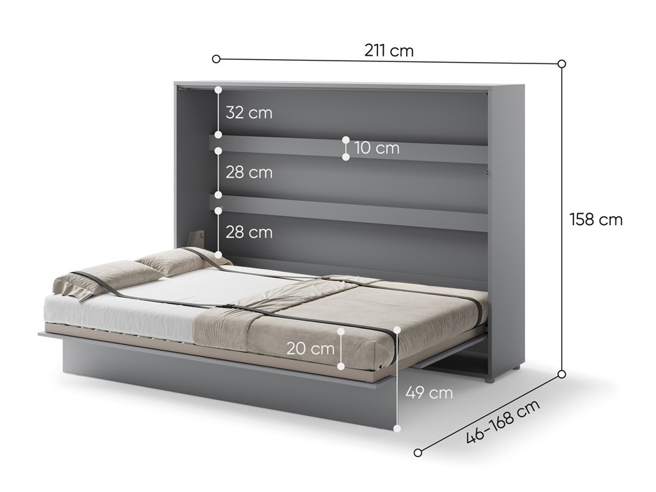 Schrankbett Concept Pro Lenart V (Grau)