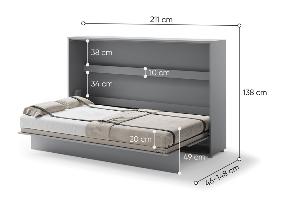 Schrankbett Concept Pro Lenart V (Grau)