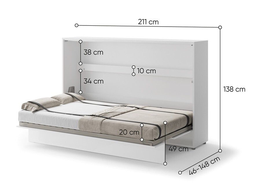 Schrankbett Concept Pro Lenart V (Weiß)