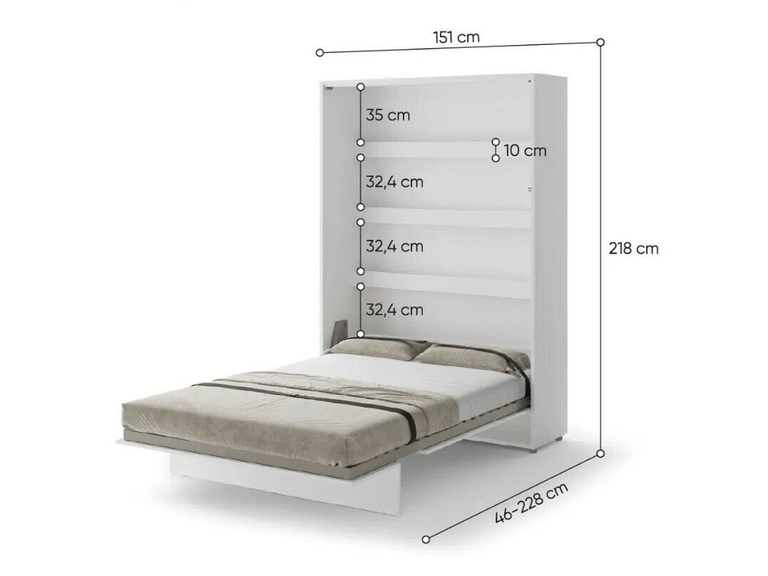 Möbel-Set Concept Pro Lenart Levfere 139 (Weiß + Grau)