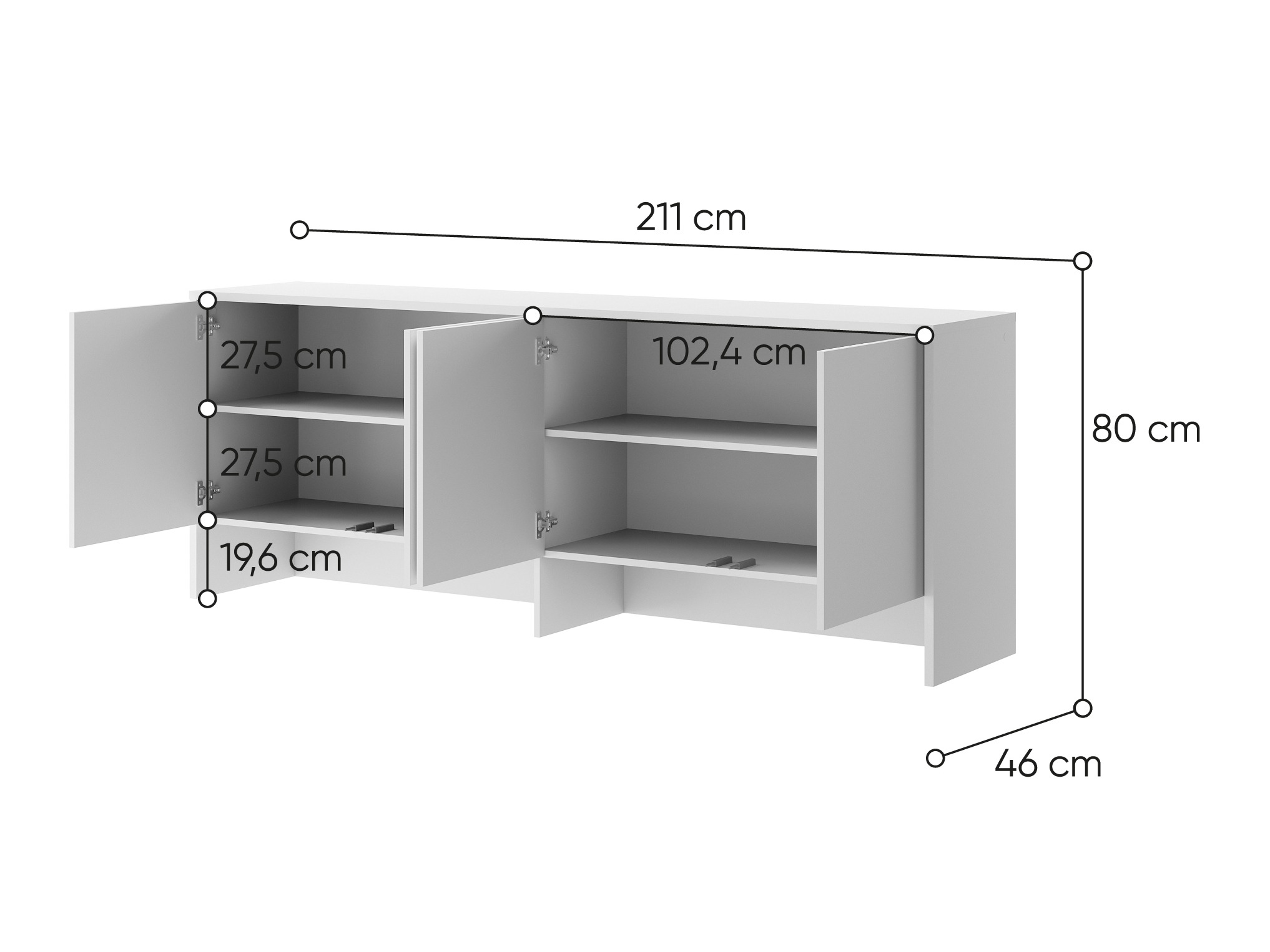 Sideboard Concept Pro Lenart IV (Weiß)