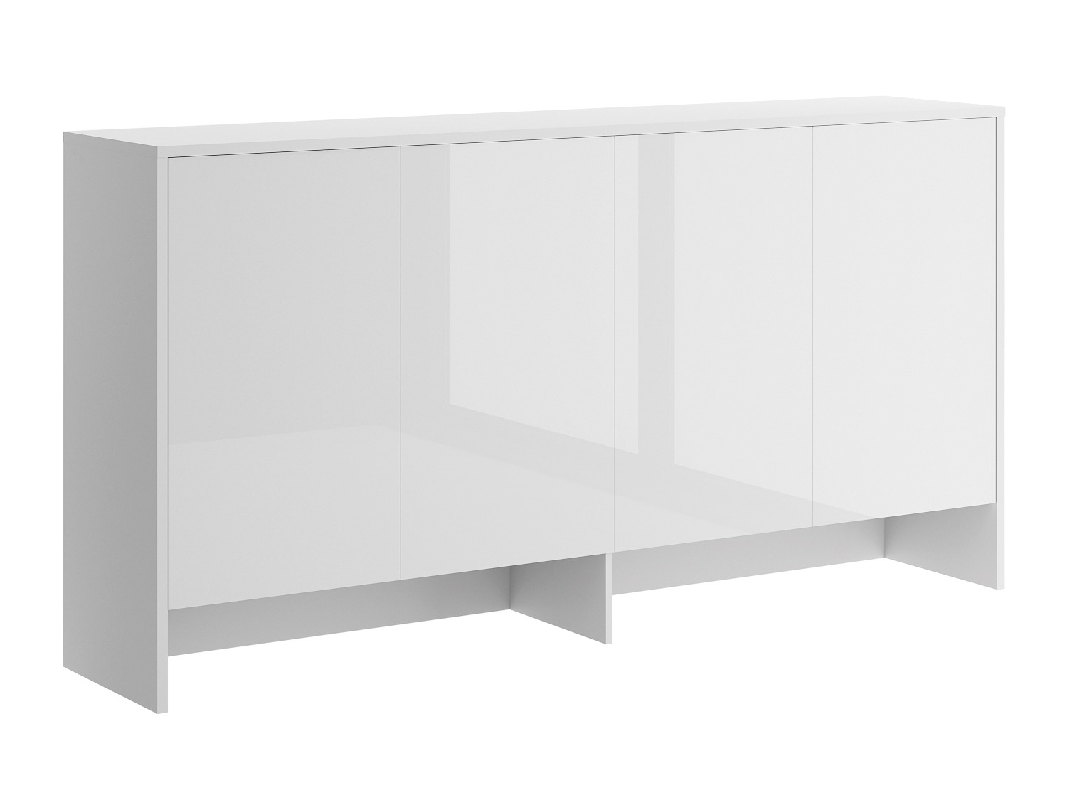 Sideboard Concept Pro Lenart V (Weiß + Weiß glänzend)
