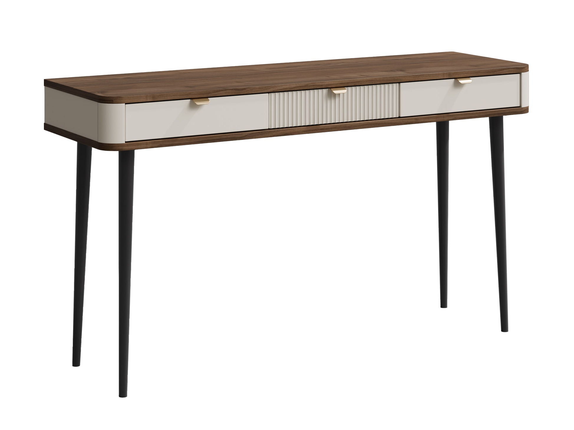 Bürotisch Lufela 114 (Kaschmir + Walnussholzoptik)