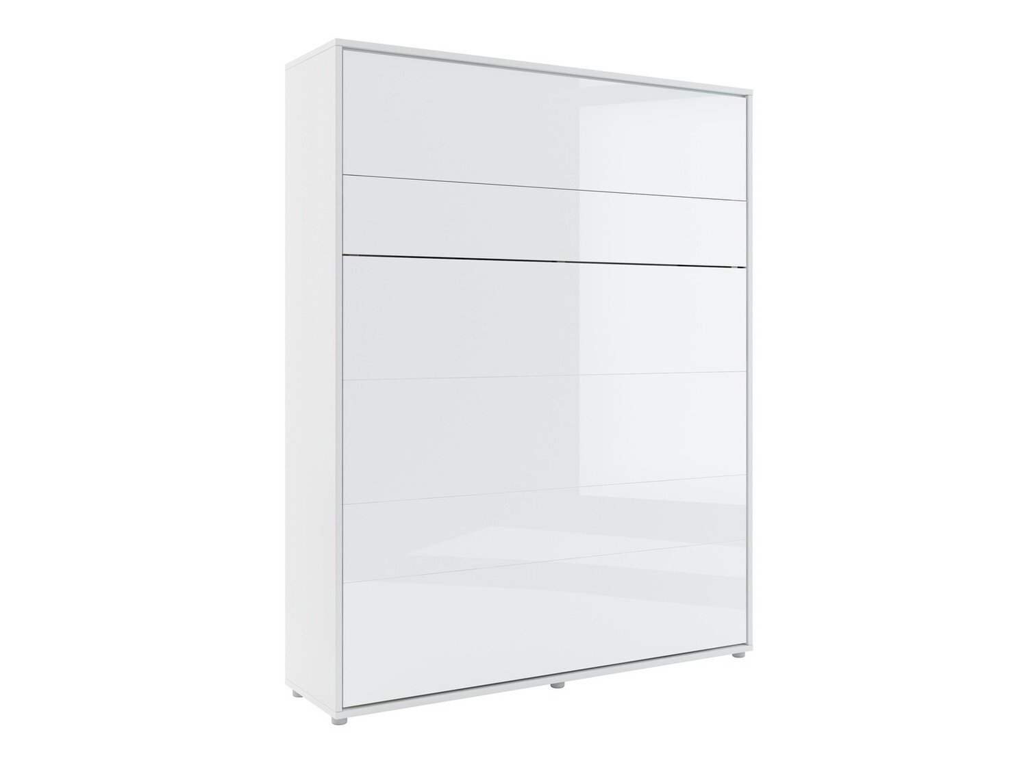 Schrankbett Concept Pro Lenart VII (Weiß glänzend + Grau)