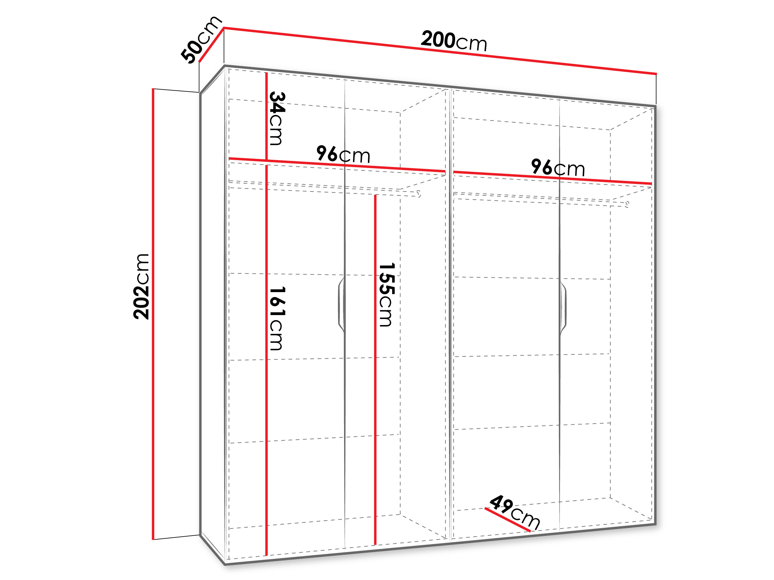 Kleiderschrank Hartford 514 (Weiß)