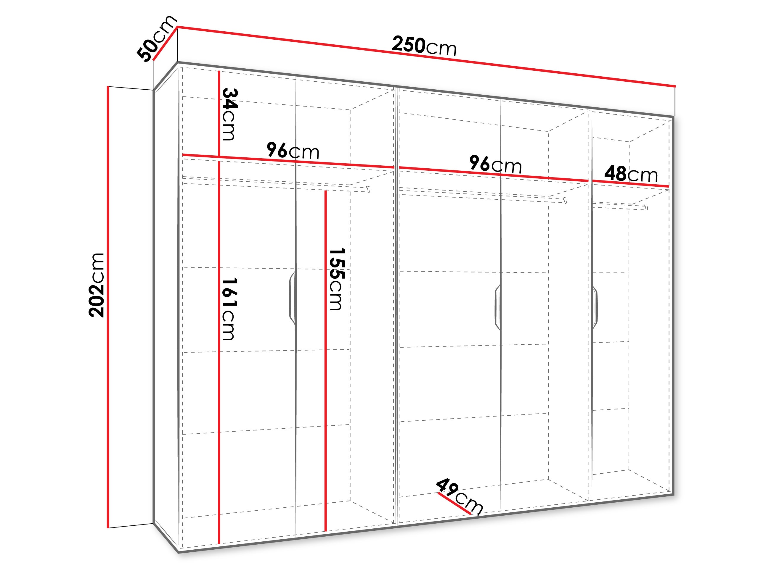 Kleiderschrank Hartford 516 (Schwarz)