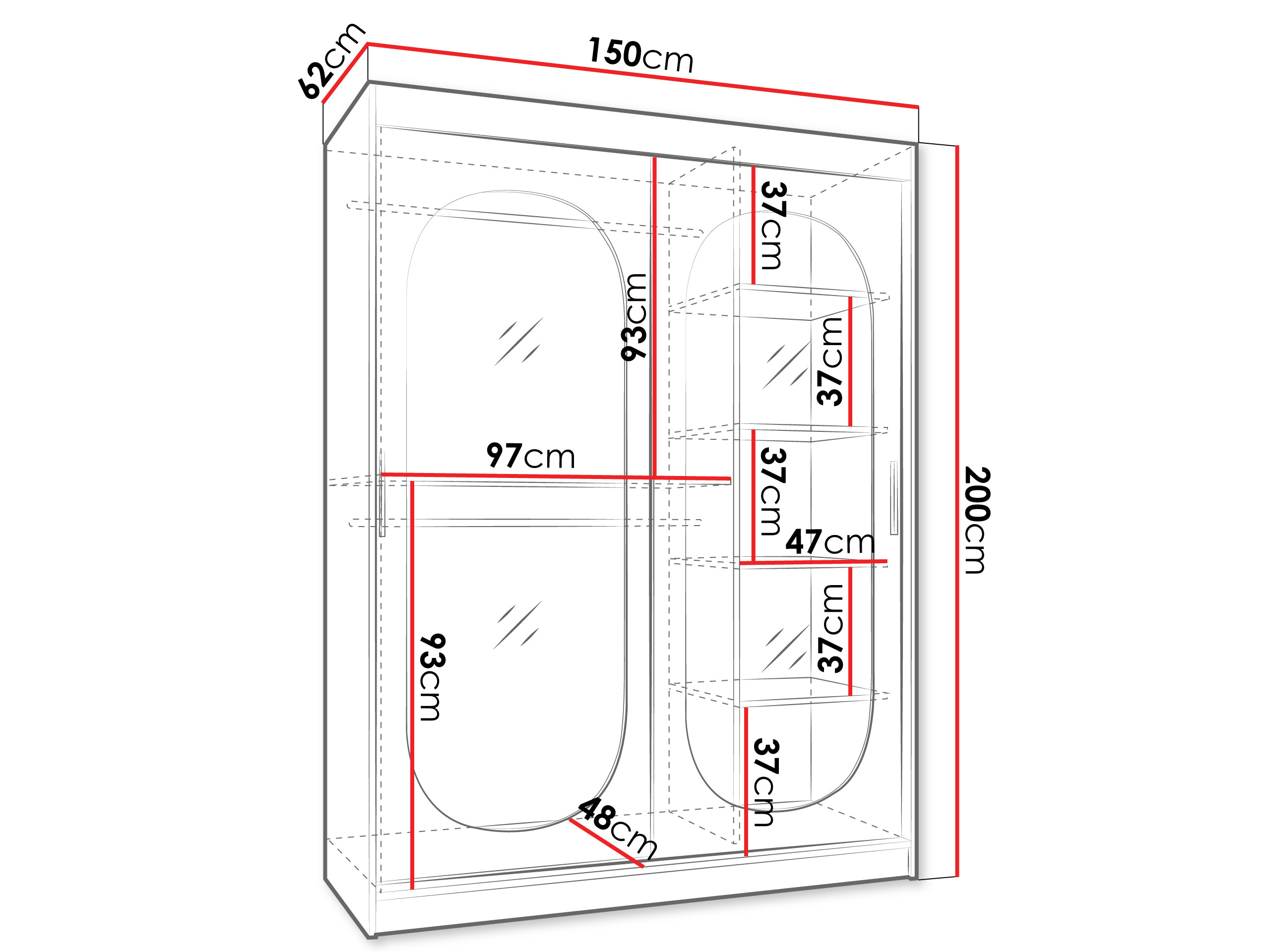 Kleiderschrank Hartford 519 (Kaschmir)