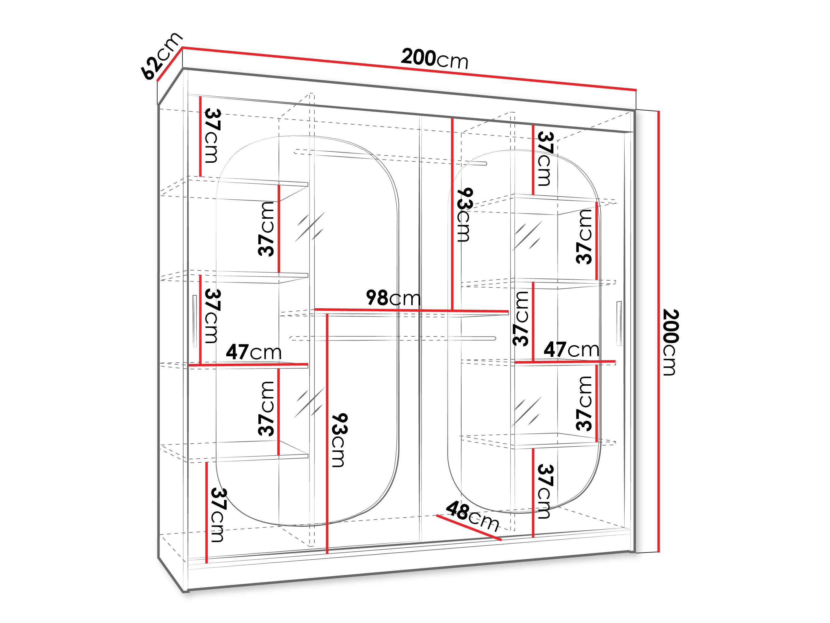 Kleiderschrank Hartford 521 (Kaschmir)