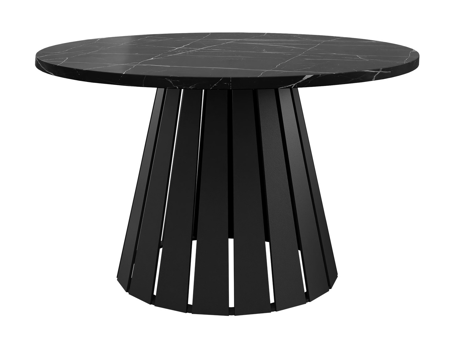 Couchtisch Oswego 134 (Schwarz + Schwarzer Marmor)