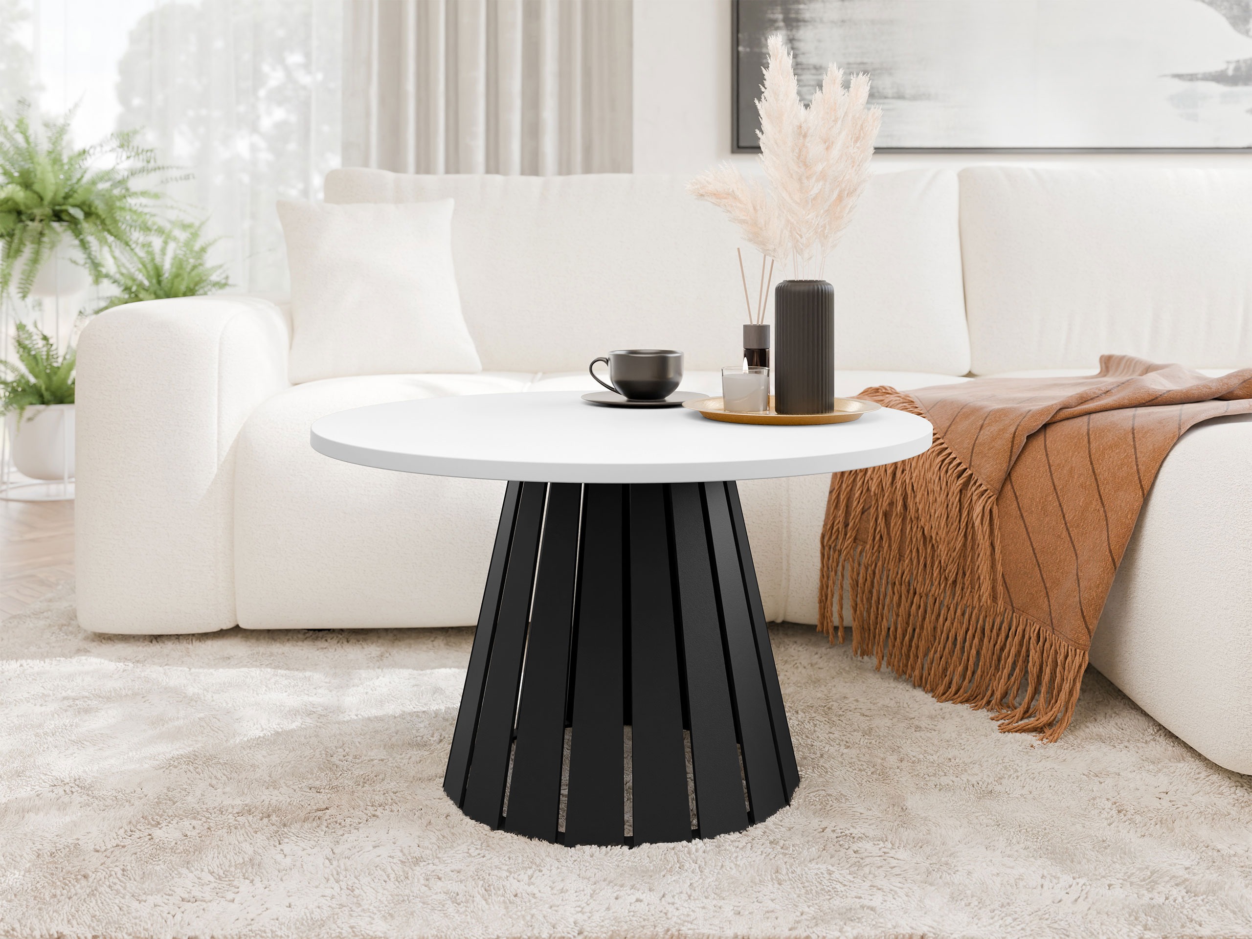 Couchtisch Oswego 134 (Schwarz + Weiß)