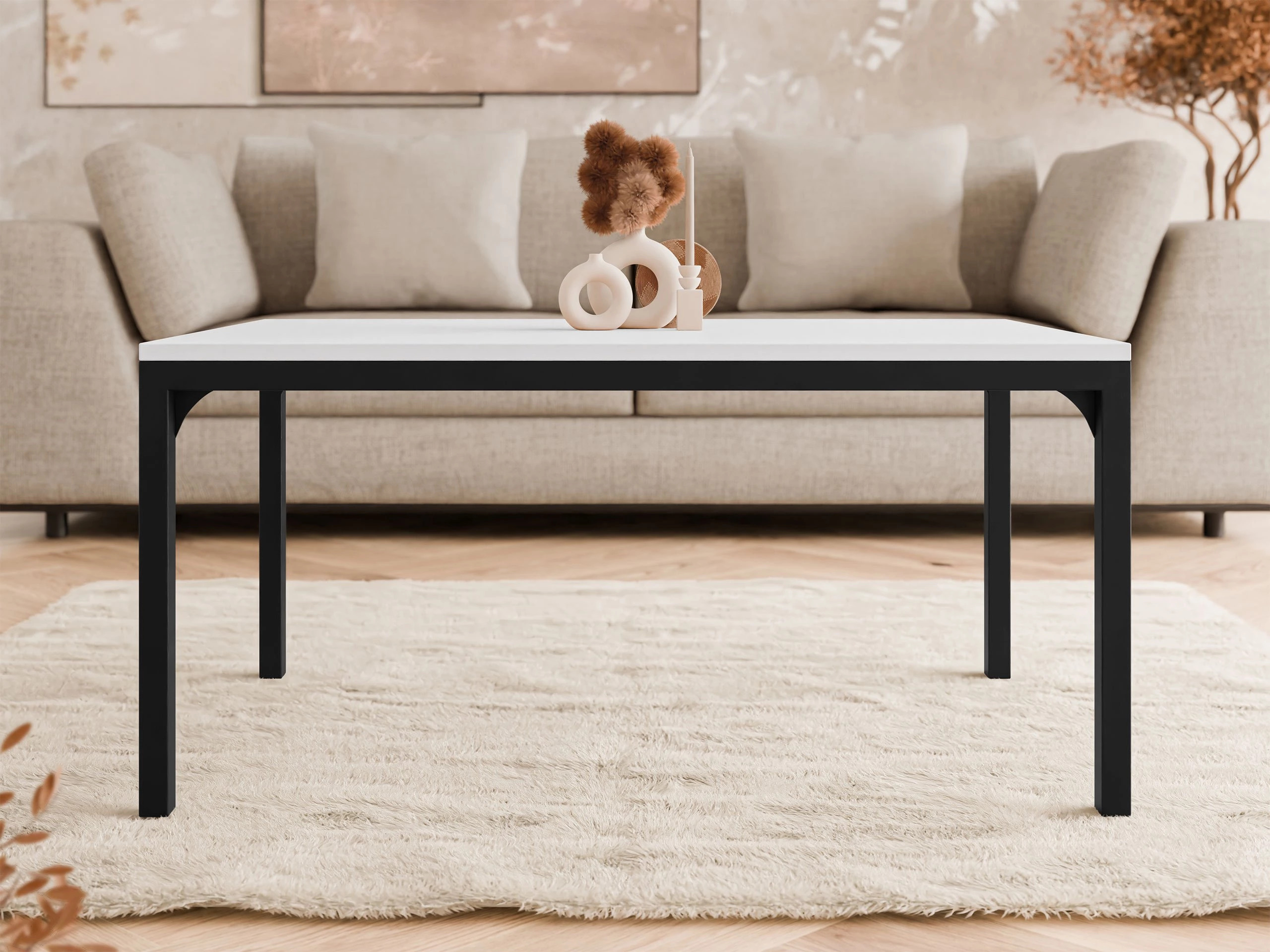 Couchtisch Oswego 138 (Weiß + Schwarz)