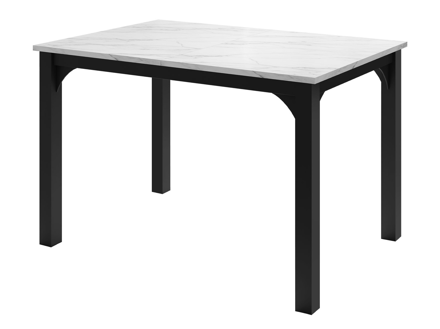 Tisch Oswego 135 (Weißer Marmor + Schwarz)