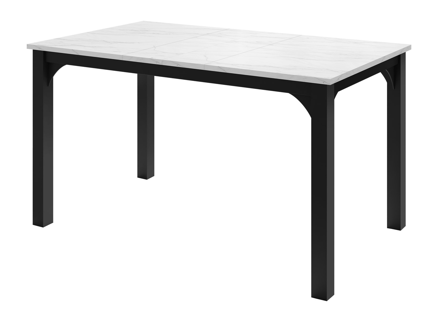 Tisch Oswego 136 (Weißer Marmor + Schwarz)