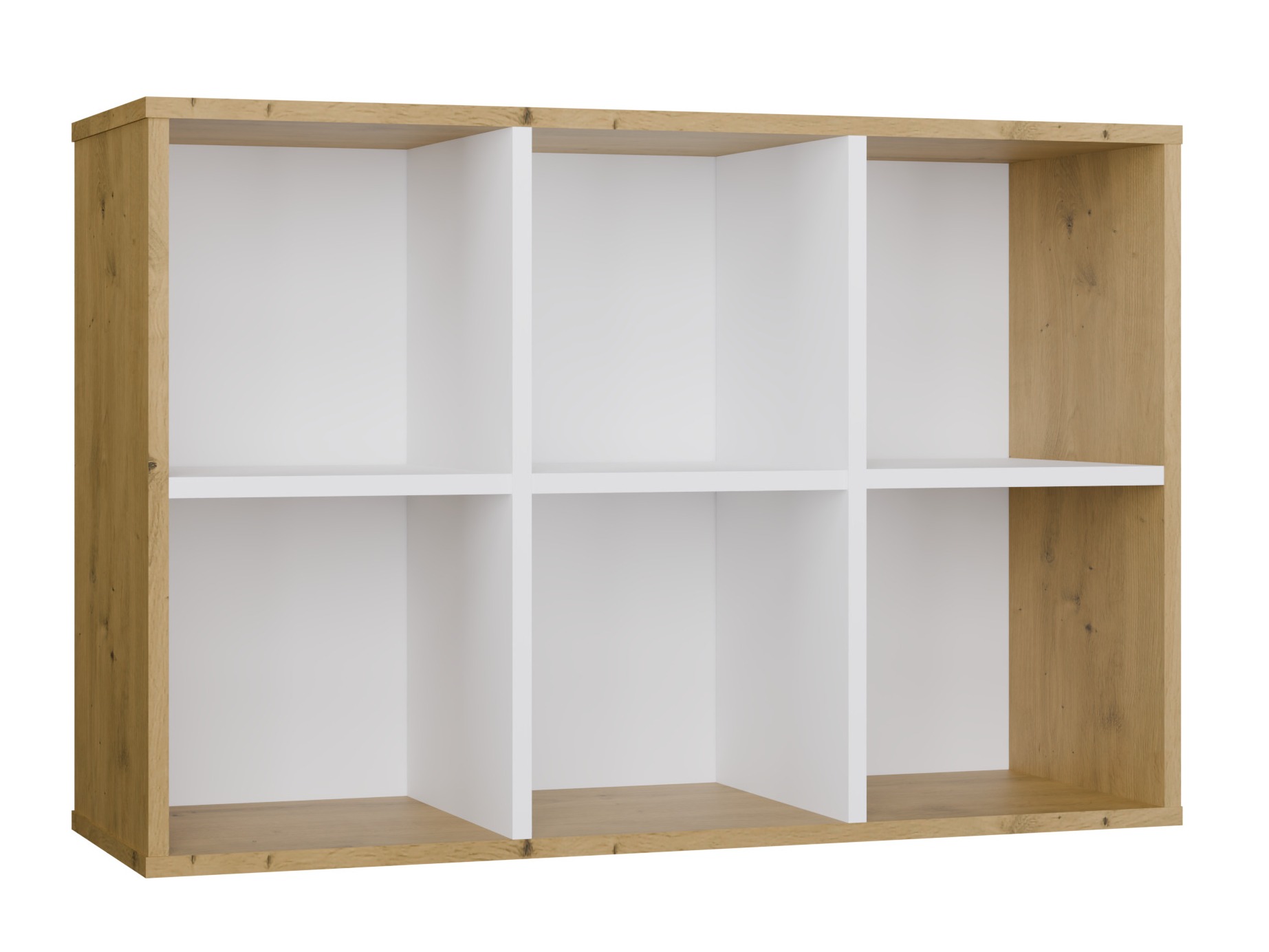 Regal Mandeville 296 (Weiß + Artisan Eichenholzoptik)